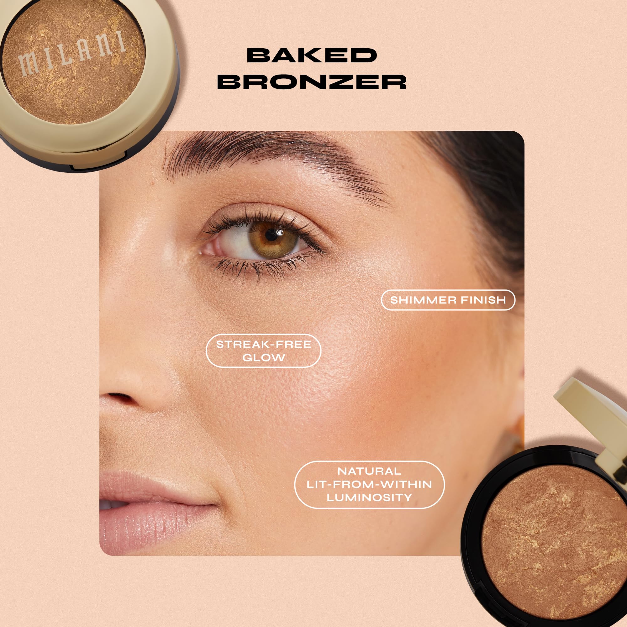 Milani Bronzer Powder - Baked Bronzer Made in Italy, Bronzing Shimmer Highlighter Makeup for Contour -Soleil - Image 6