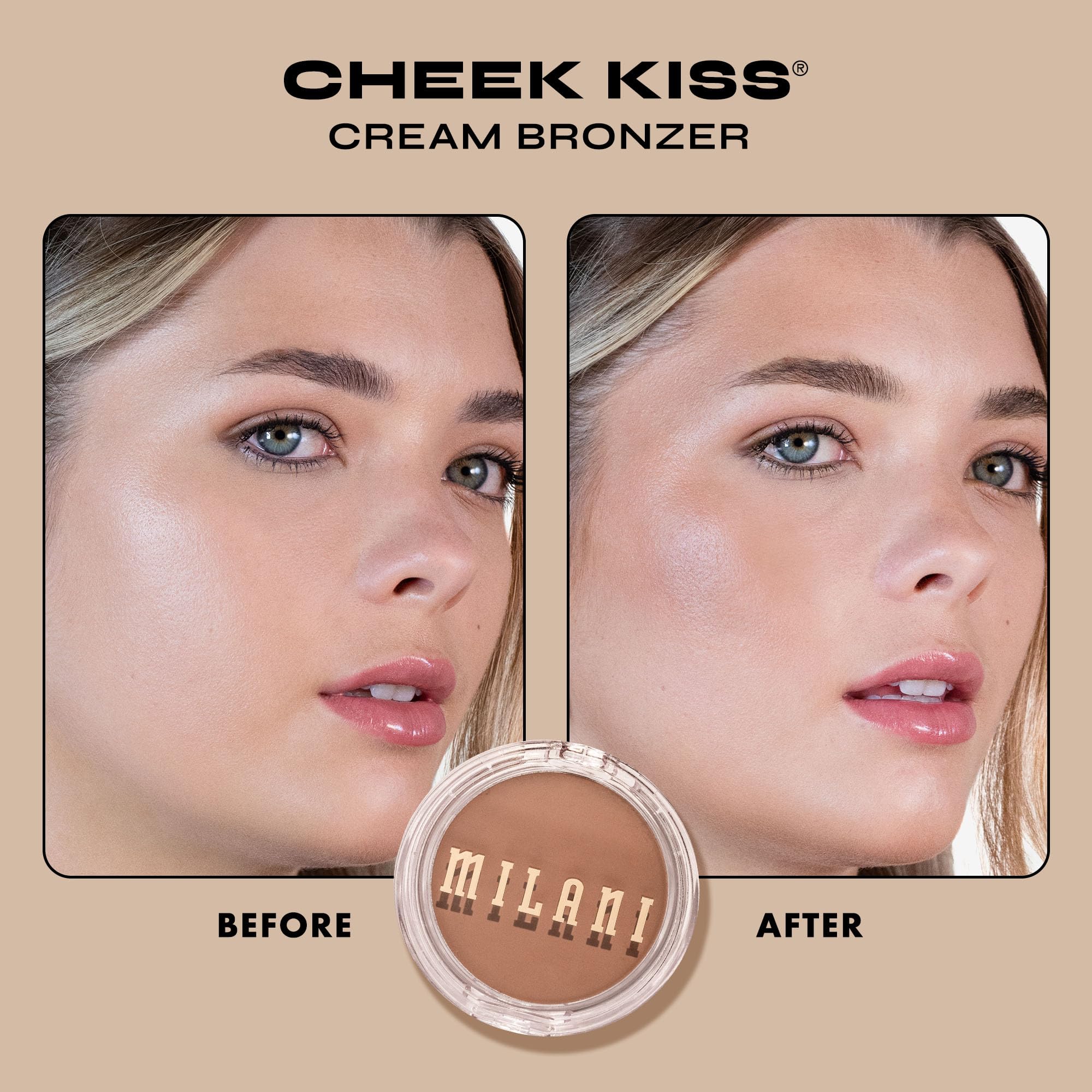 Milani Cheek Kiss Cream Bronzer, 110 - Hey Honey, Vegan & Cruelty-Free, Made in Korea, Lightweight Glow, Soft Matte Finish - Image 7