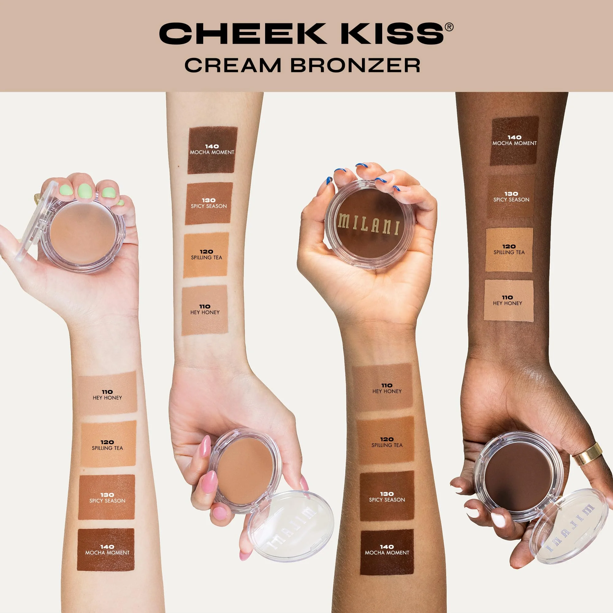 Milani Cheek Kiss Cream Bronzer, 120 - Spilling Tea, Vegan & Cruelty-Free, Made in Korea, Lightweight Glow, Soft Matte Finish - Image 5