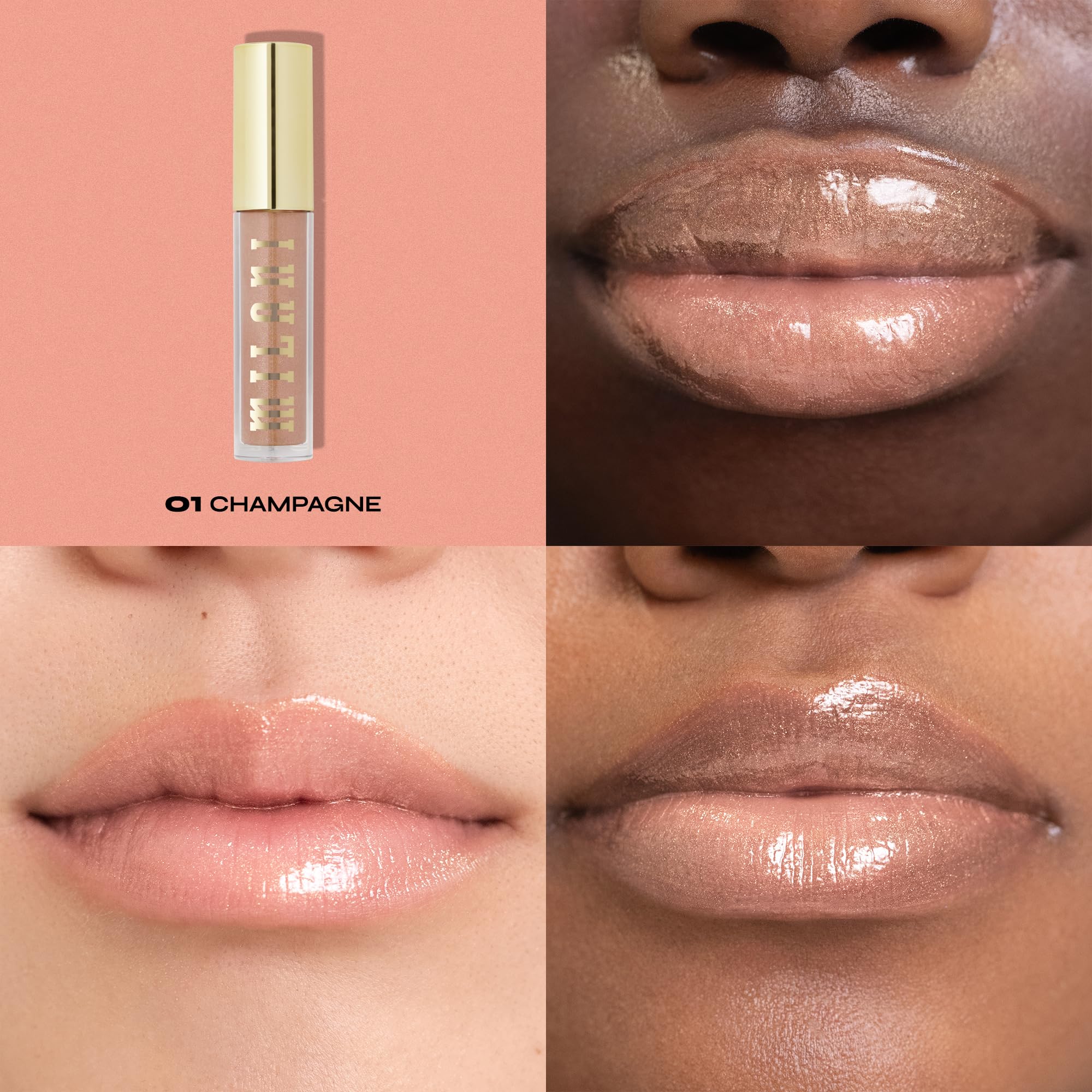 Milani Lip Gloss, Keep It Full Nourishing Lip Plumper with Hyaluronic Acid & Peptides for Soft, Fuller-Looking Lips (0.13 Fl. Oz.) Champagne - Image 10