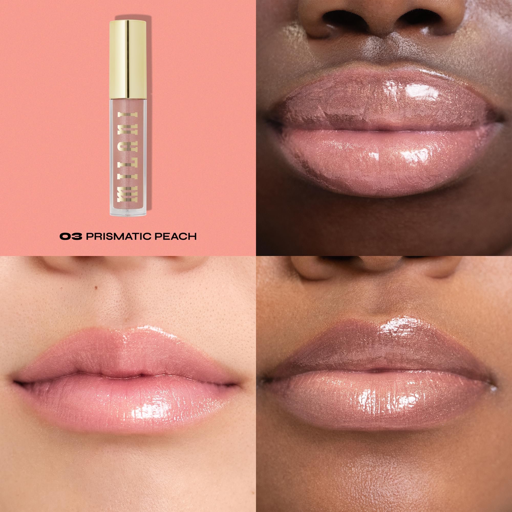Milani Lip Gloss, Keep It Full Nourishing Lip Plumper with Hyaluronic Acid & Peptides for Soft, Fuller-Looking Lips (0.13 Fl. Oz.) Prismatic Peach - Image 10