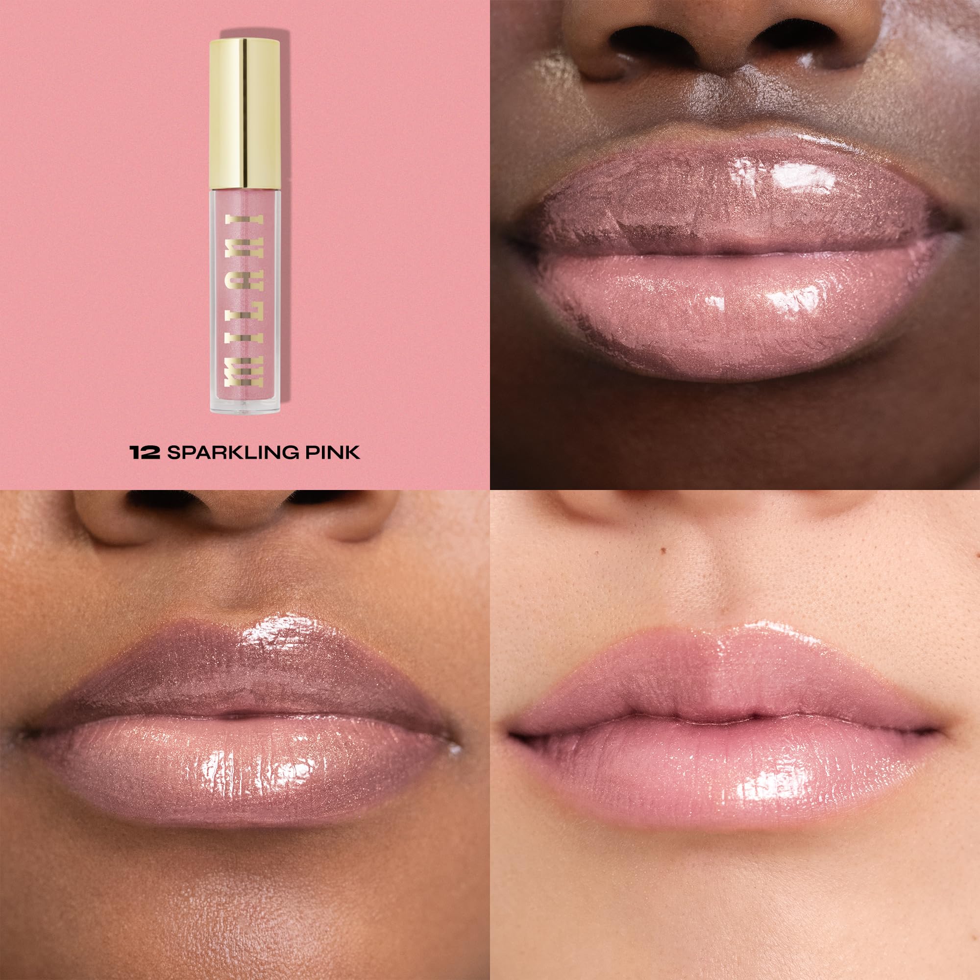 Milani Lip Gloss, Keep It Full Nourishing Lip Plumper with Hyaluronic Acid & Peptides for Soft, Fuller-Looking Lips (0.13 Fl. Oz.) Sparkling Pink - Image 11