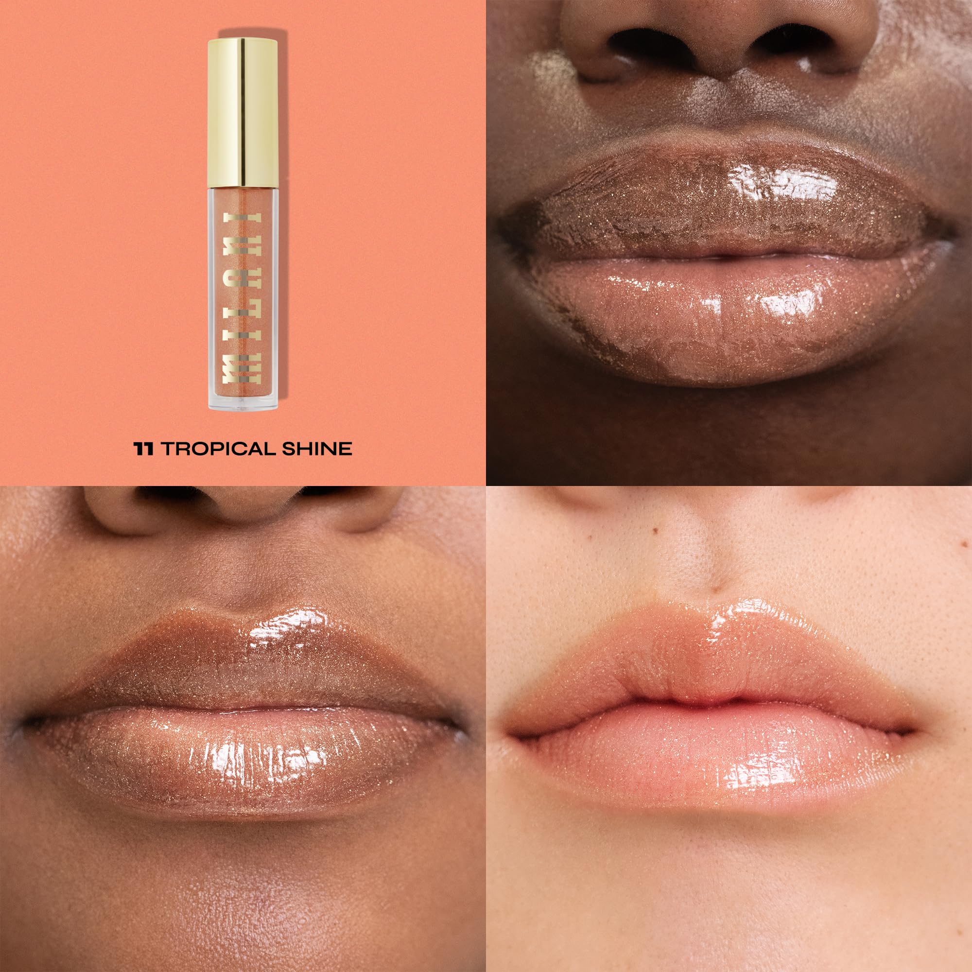 Milani Lip Gloss, Keep It Full Nourishing Lip Plumper with Hyaluronic Acid & Peptides for Soft, Fuller-Looking Lips (0.13 Fl. Oz.) Tropical Shine - Image 10