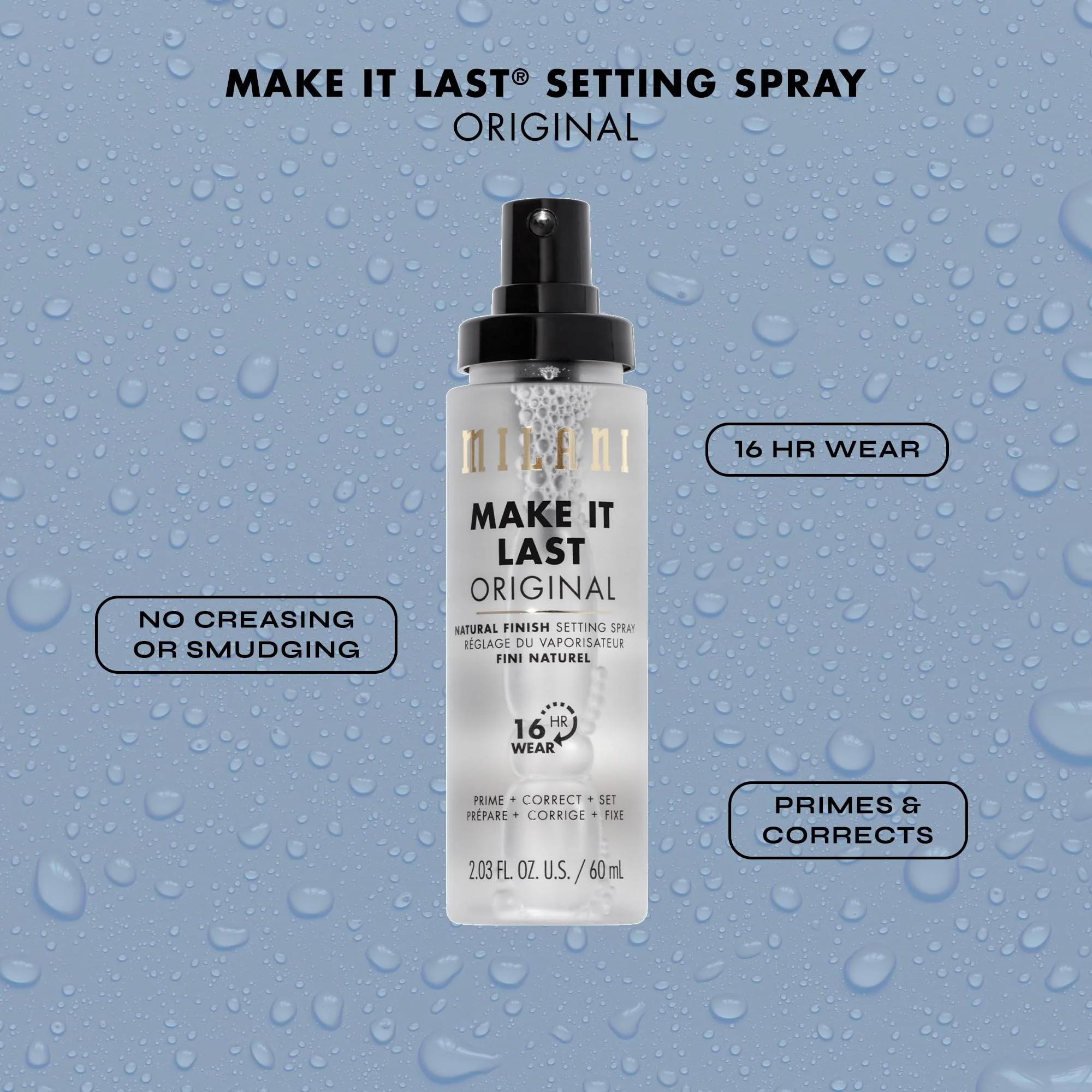 Milani Setting Spray + Primer, Make It Last Original - Natural Finish with Niacinamide for Hydration, Setting Spray for Makeup and Face Primer, 3-in-1 Prime + Hydrate + Set, 2.03 Fl. Oz - 2 Pack - Image 6
