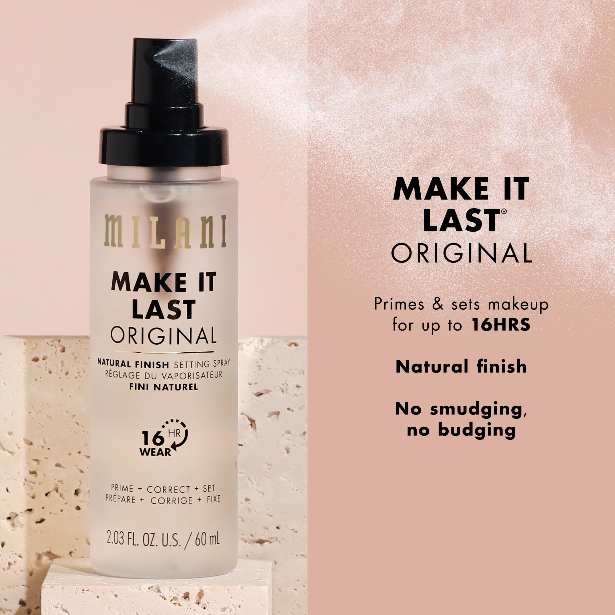 Milani Setting Spray + Primer, Make It Last Original - Natural Finish with Niacinamide for Hydration, Setting Spray for Makeup and Face Primer, 3-in-1 Prime + Hydrate + Set, 2.03 Fl. Oz - 2 Pack - Image 7