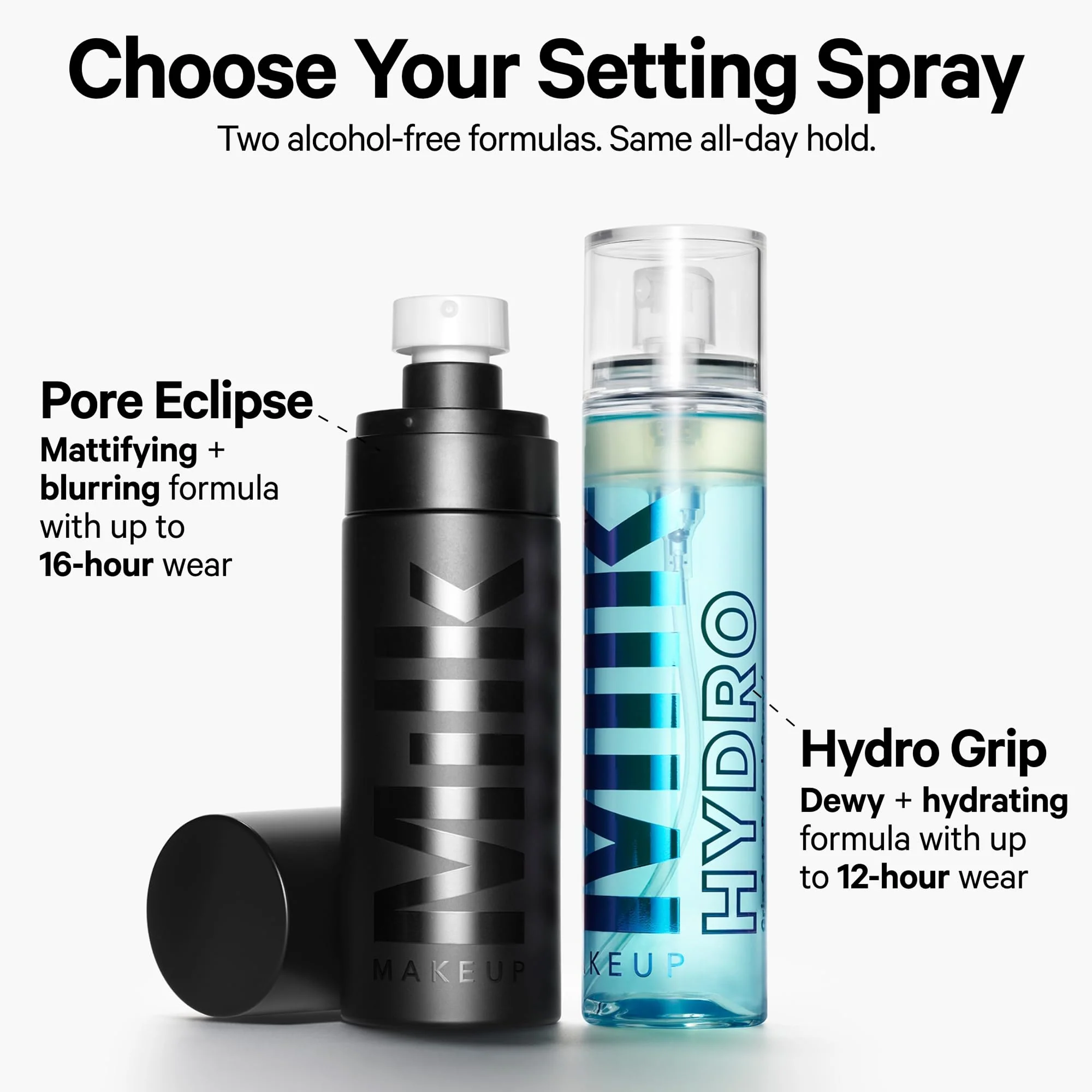 Milk Makeup Hydro Grip Set + Refresh Spray with Hyaluronic Acid – Sets Makeup + Hydrates Skin for Up to 12 Hours – Long-Lasting, Alcohol-Free Facial Mist for Dewy, Radiant Skin – 3.38 oz - Image 4