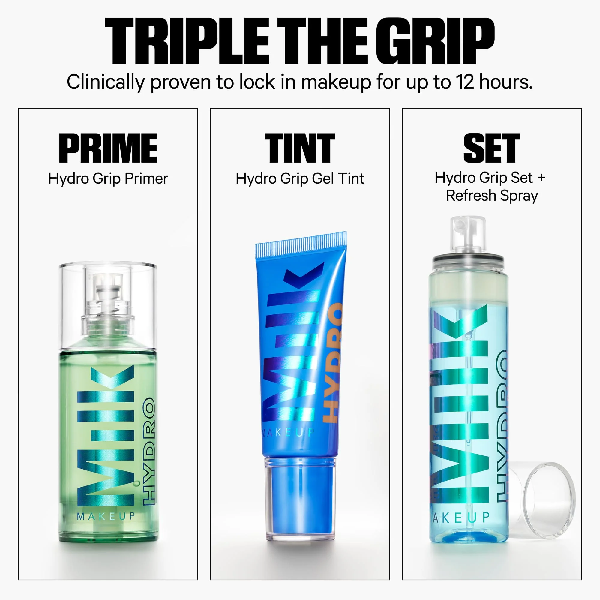 Milk Makeup Hydro Grip Set + Refresh Spray with Hyaluronic Acid – Sets Makeup + Hydrates Skin for Up to 12 Hours – Long-Lasting, Alcohol-Free Facial Mist for Dewy, Radiant Skin – 3.38 oz - Image 5
