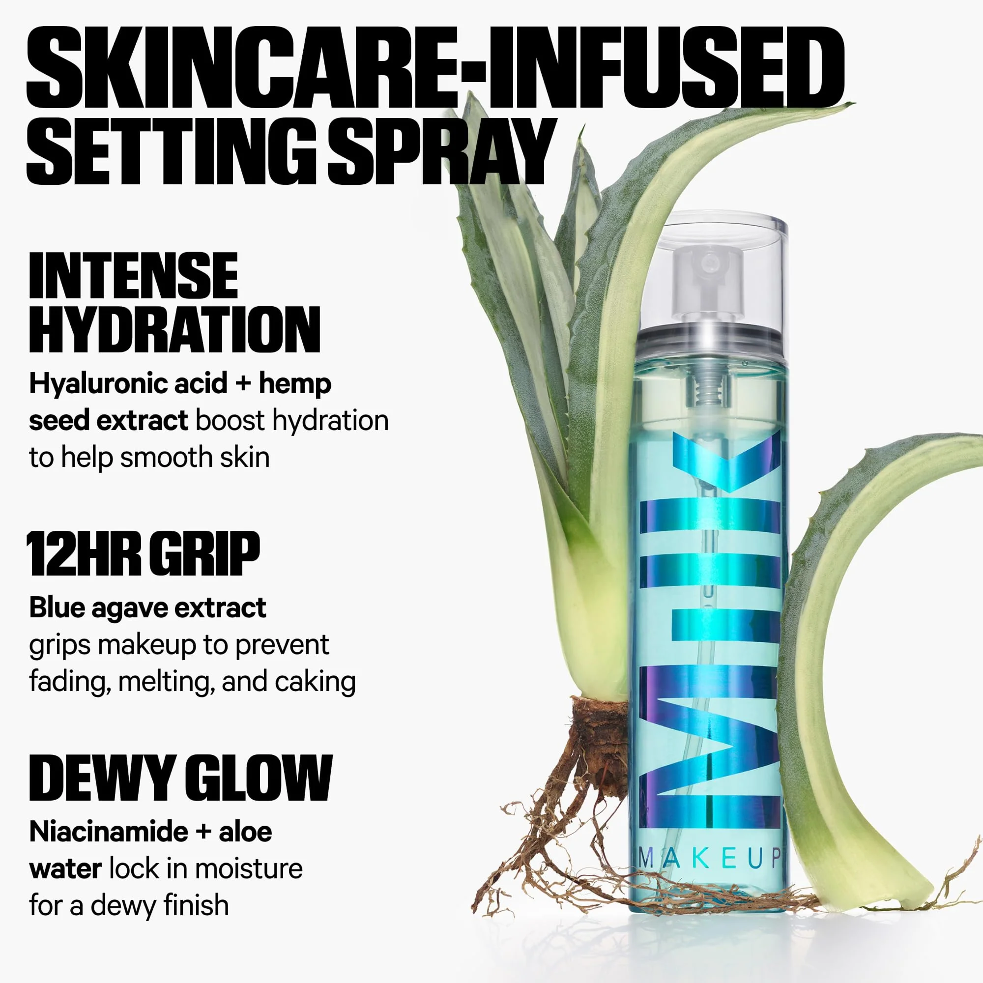 Milk Makeup Hydro Grip Set + Refresh Spray with Hyaluronic Acid – Sets Makeup + Hydrates Skin for Up to 12 Hours – Long-Lasting, Alcohol-Free Facial Mist for Dewy, Radiant Skin – 3.38 oz - Image 7