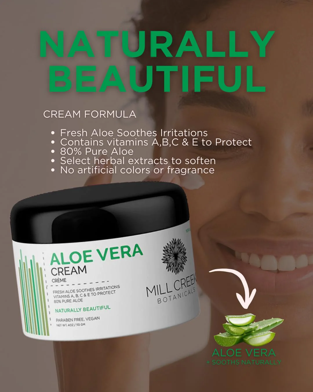 Mill Creek Aloe Vera Cream - 4 oz - Image 2