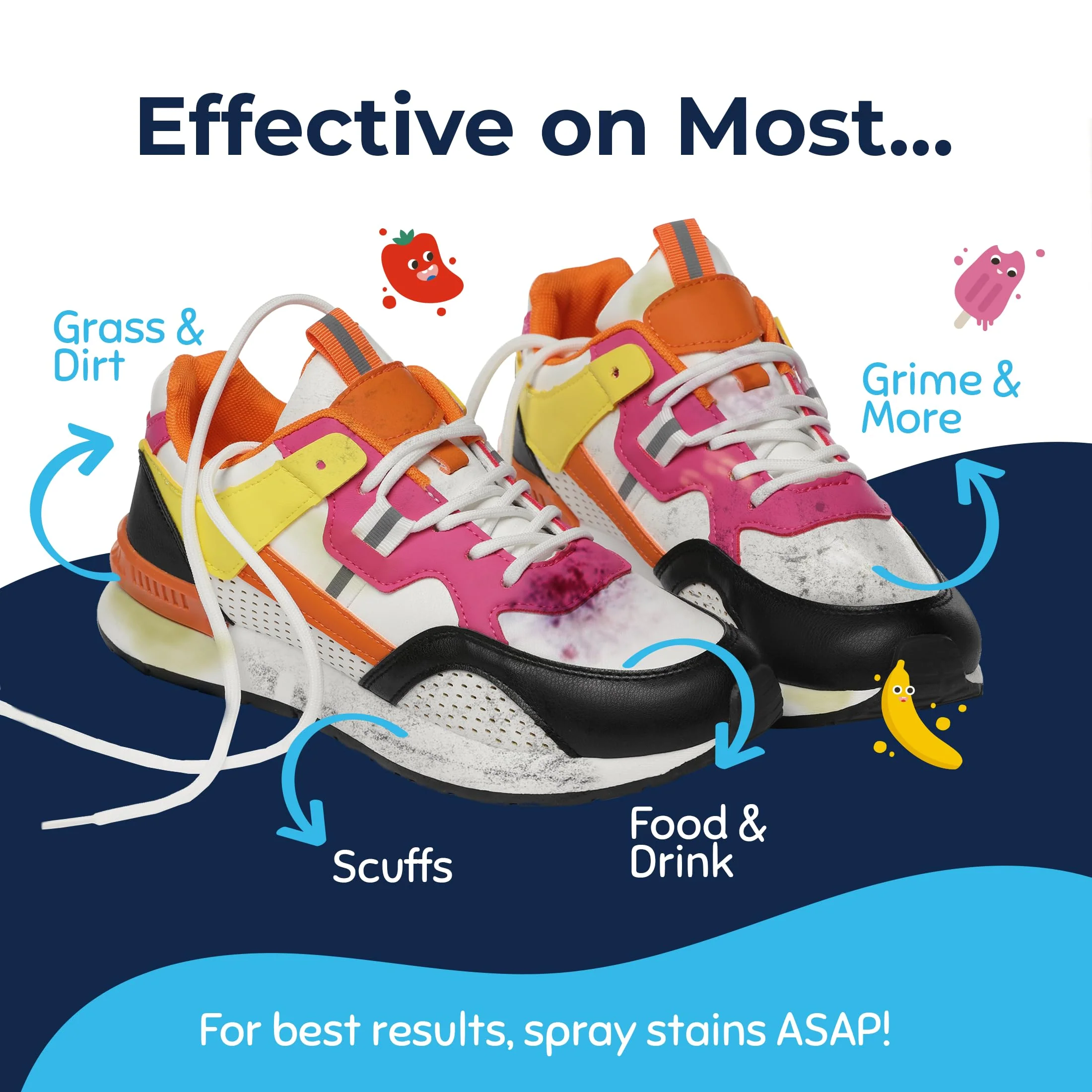 Miss Mouth's Messy Eater Stain Treater and Messy Steppers Shoe Cleaner Magic Duo - Stain Remover for Clothes, Carpet, Upholstery and Shoe Cleaner for Sneakers, Leather, Cloth, Mesh - Image 3