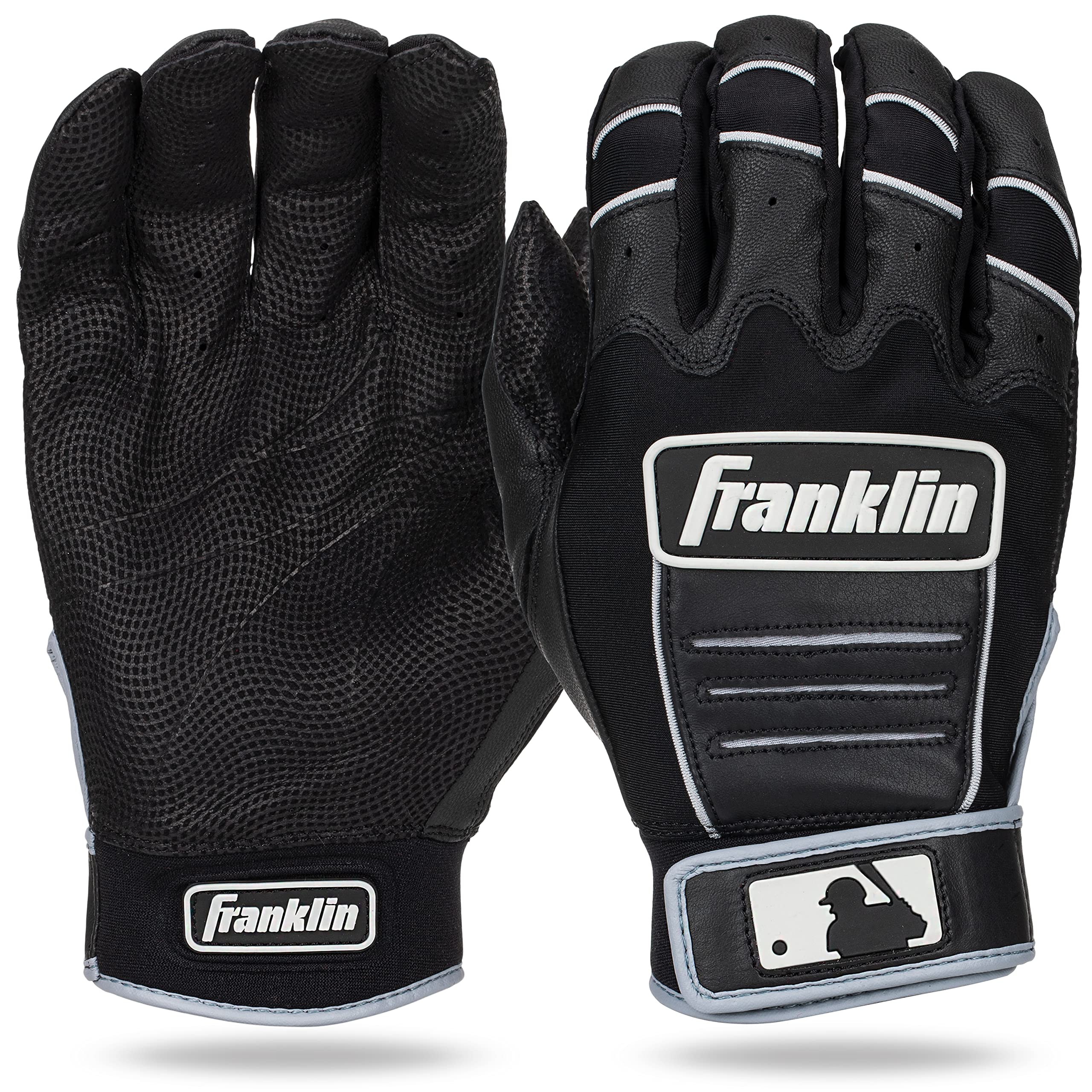 MLB Adult CFX Pro Batting Glove, Pair, Small, Black/Black