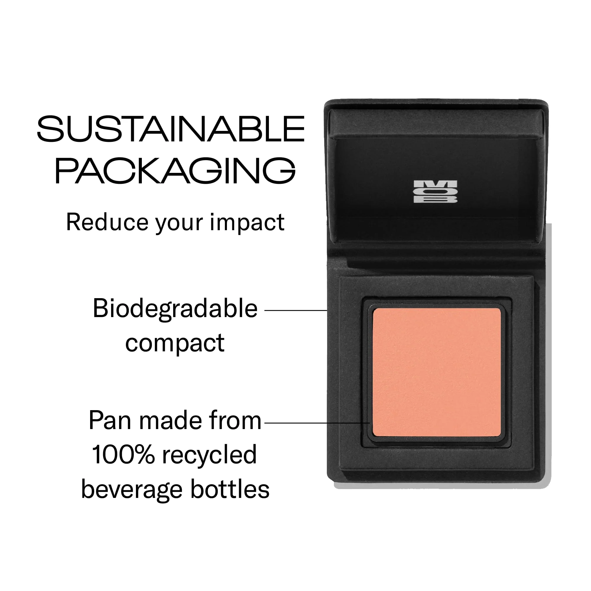 MOB Beauty Cream Clay Blush M117 Peach Pink – Soft Fresh Natural Color, Buildable Lightweight Blendable Vegan Cruelty-Free Skincare Infused Long Wear Sustainable Refillable Compact - Image 5