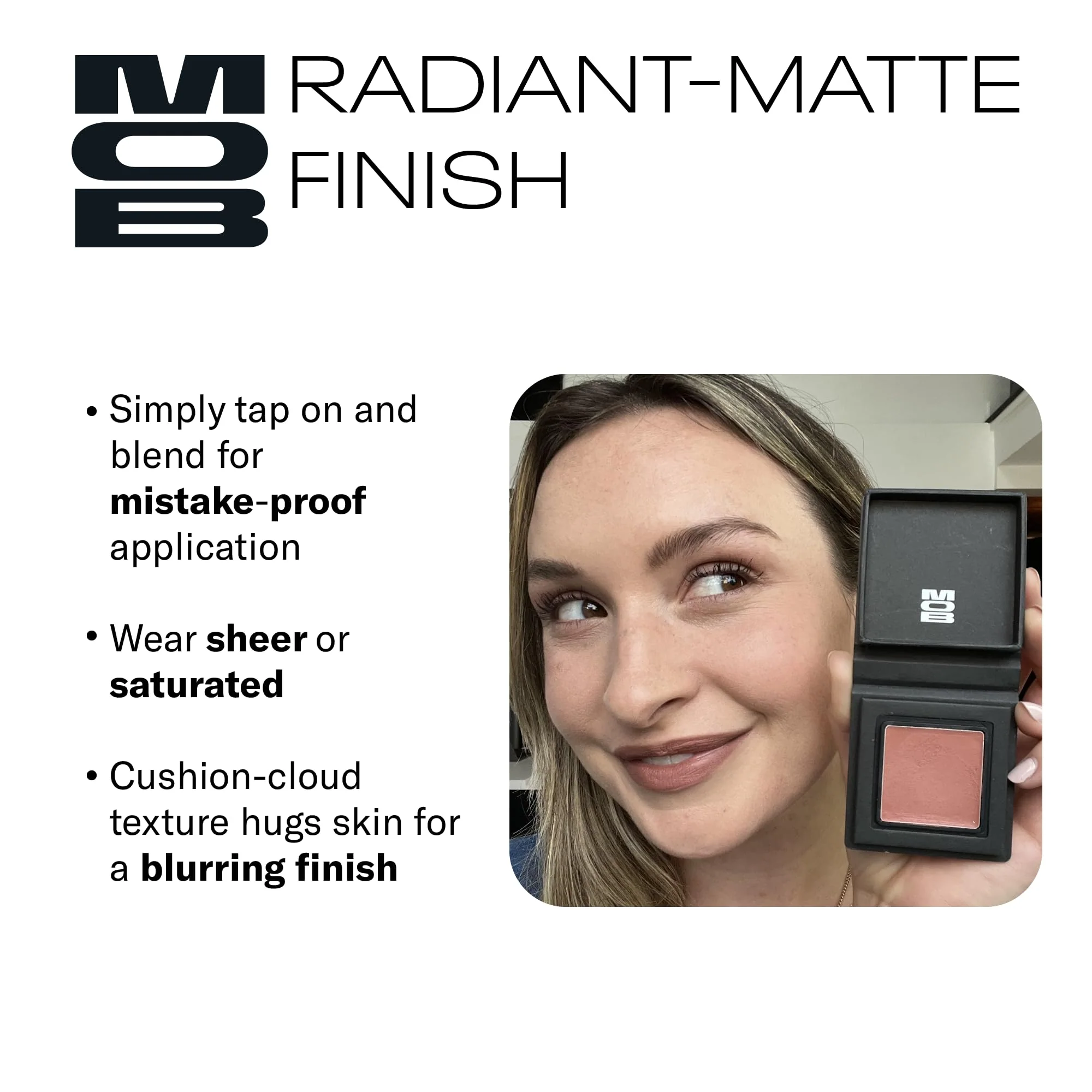 MOB Beauty Cream Clay Blush M72 Natural Earthy Rose – Soft Flush of Neutral Color, Buildable Lightweight Blendable Vegan Cruelty-Free Skincare Infused Long Wear Sustainable Compact - Image 7