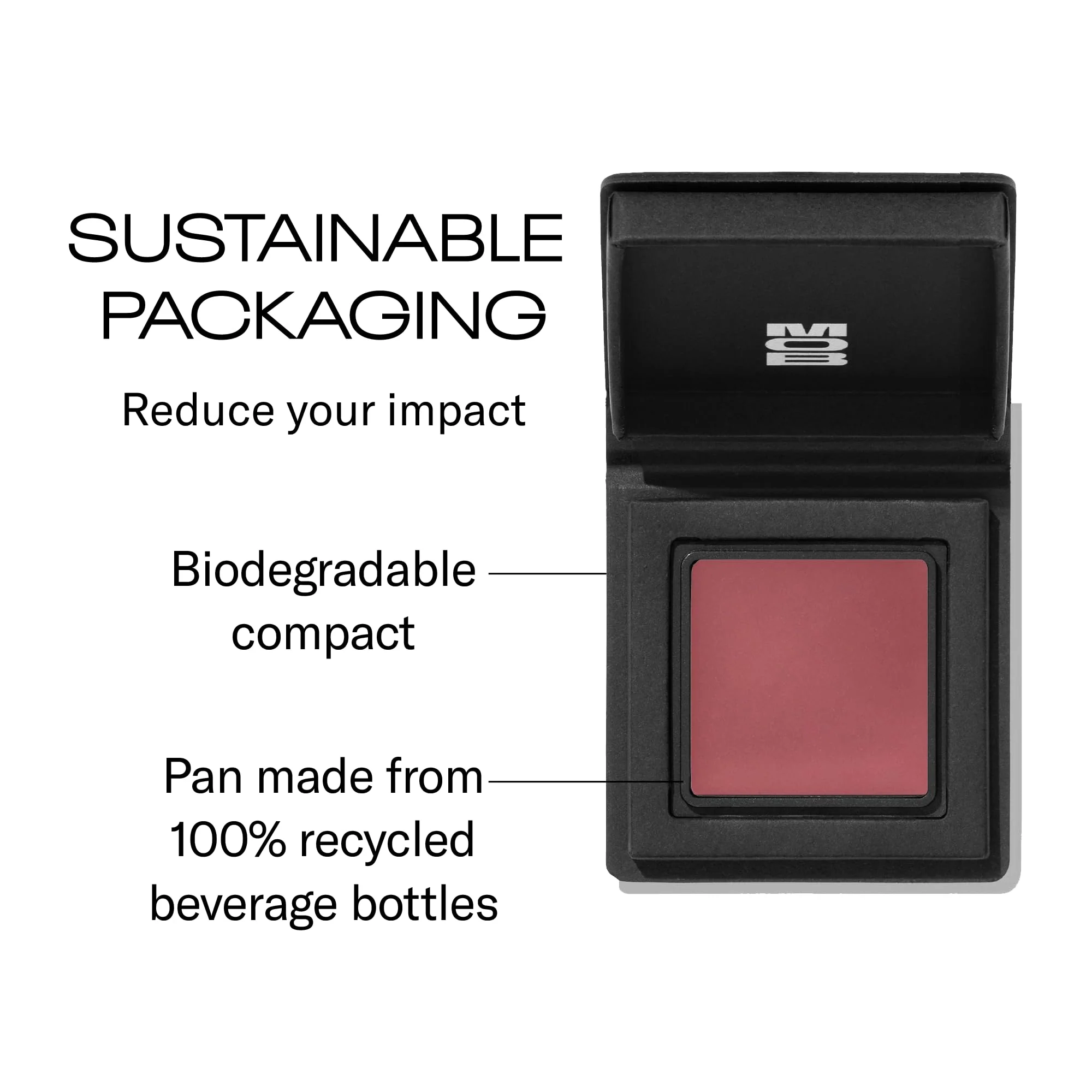 MOB Beauty Cream Clay Blush M73 Mauve Rose – Cool-Toned Rich Wash of Color, Buildable Lightweight Blendable Vegan Cruelty-Free Skincare Infused Long Wear Sustainable Refillable Compact - Image 5