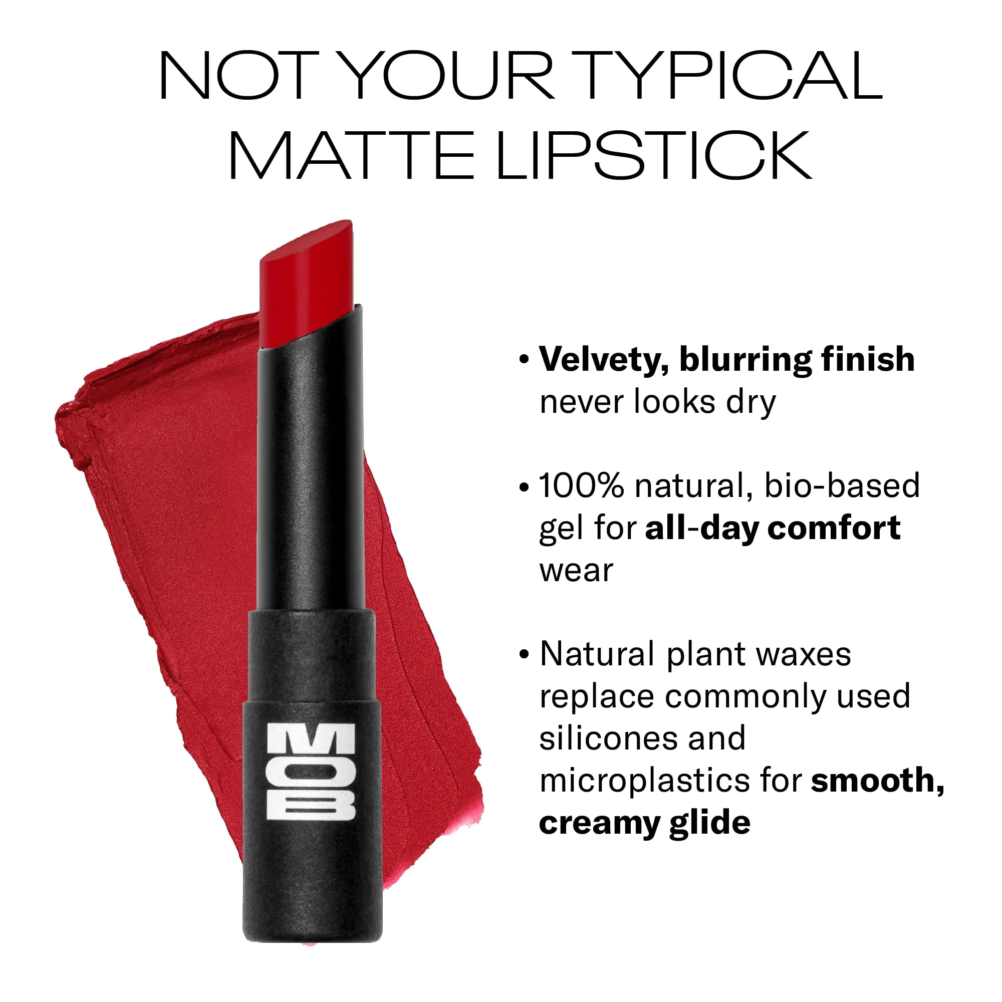 MOB Beauty Soft Matte Lipstick M67 – Red | Weightless, One-Swipe Color Infused with Skincare | Vegan, Silicone-Free, Cruelty-Free Formula in a Biodegradable Capsule - Image 6