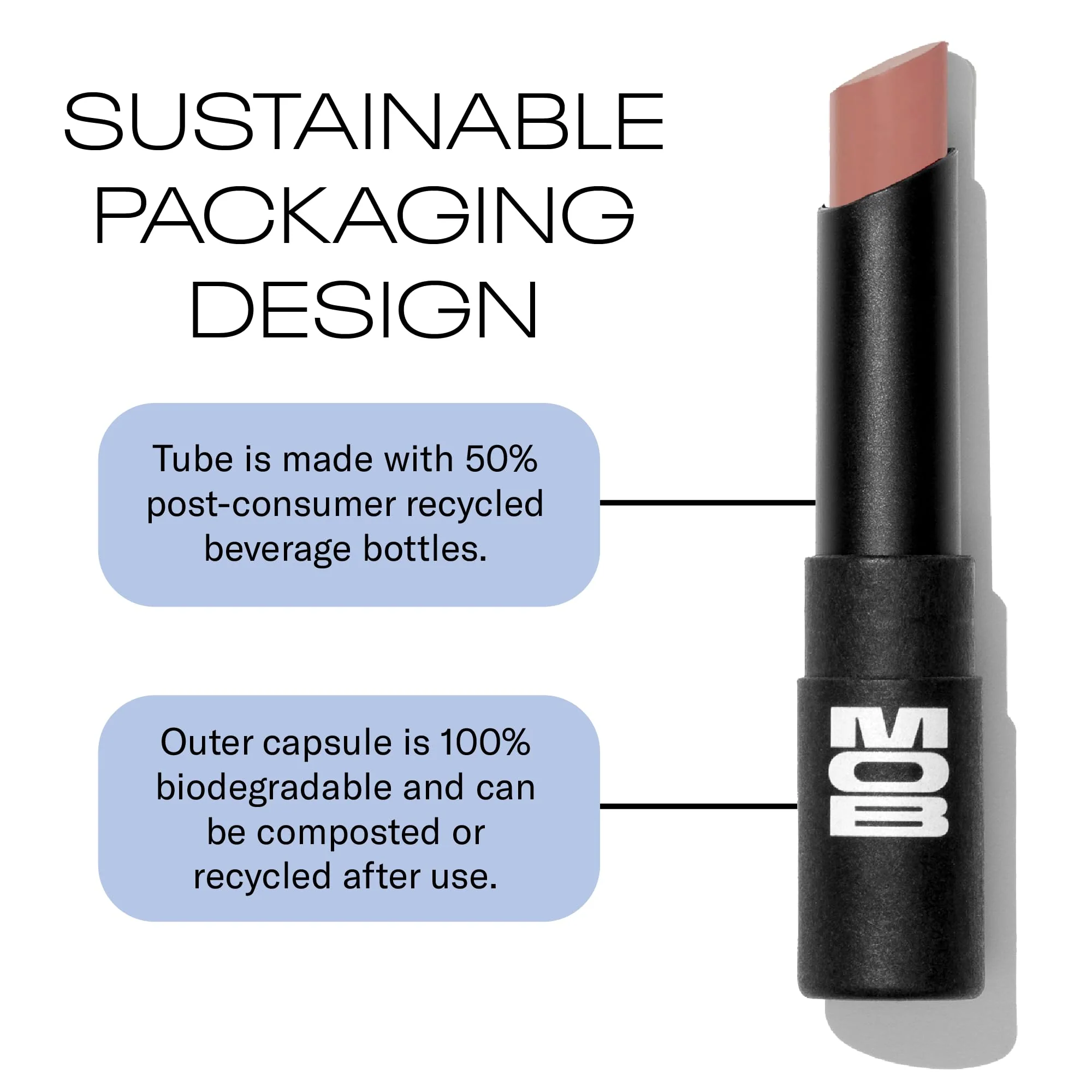 MOB Beauty Soft Matte Lipstick M94 – Mocha Rose | Weightless, One-Swipe Color Infused with Skincare | Vegan, Silicone-Free, Cruelty-Free Formula in a Biodegradable Capsule - Image 5