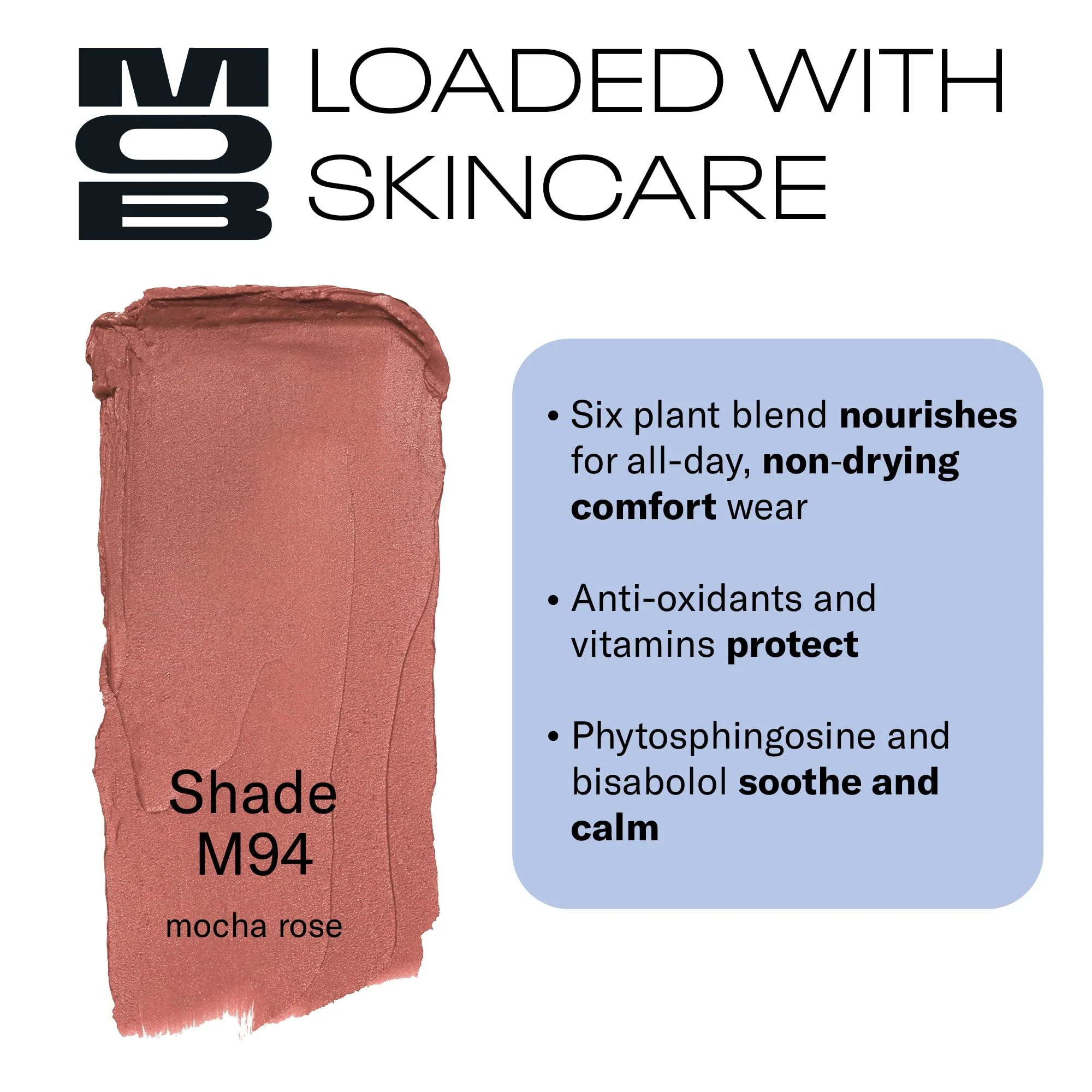 MOB Beauty Soft Matte Lipstick M94 – Mocha Rose | Weightless, One-Swipe Color Infused with Skincare | Vegan, Silicone-Free, Cruelty-Free Formula in a Biodegradable Capsule - Image 7