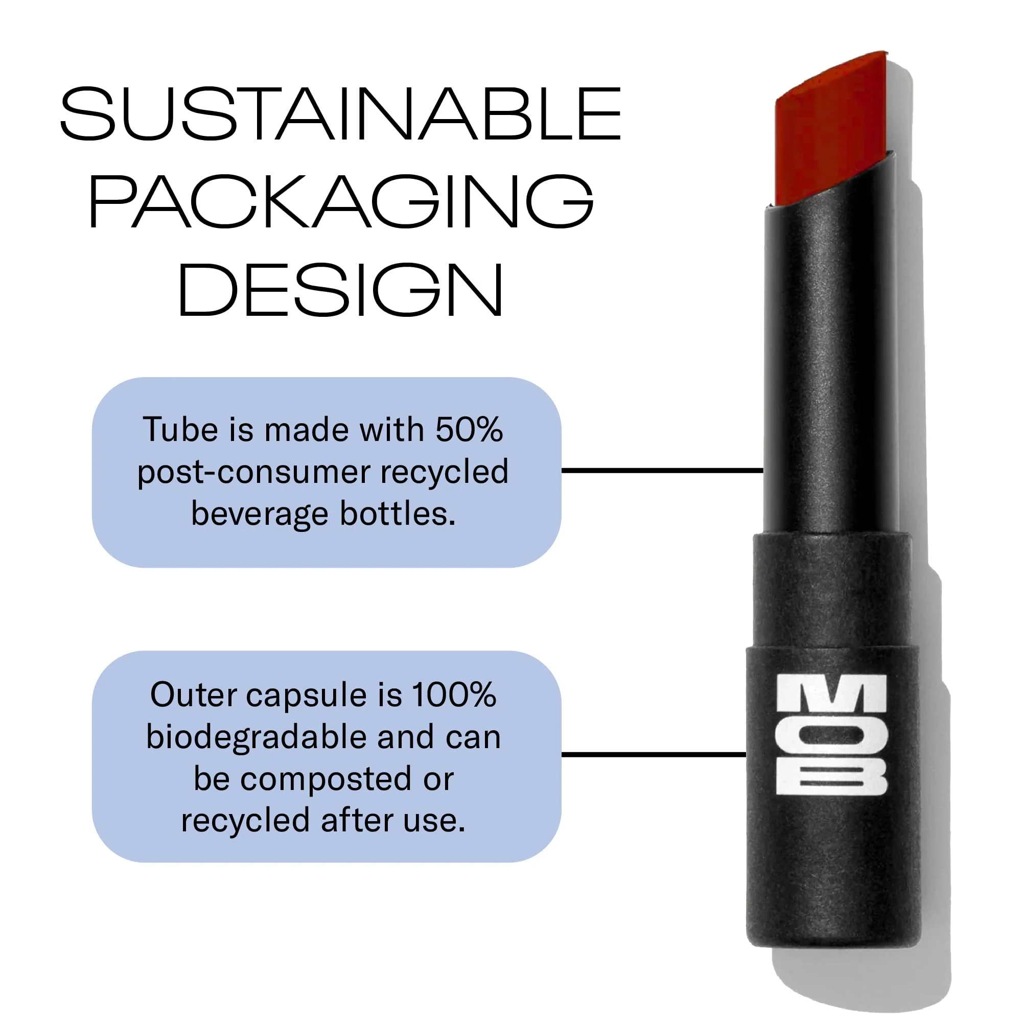MOB Beauty Soft Matte Lipstick Redemption – Muted Merlot Red | Weightless, One-Swipe Color Infused with Skincare | Vegan, Silicone-Free, Cruelty-Free Formula in a Biodegradable Capsule - Image 5