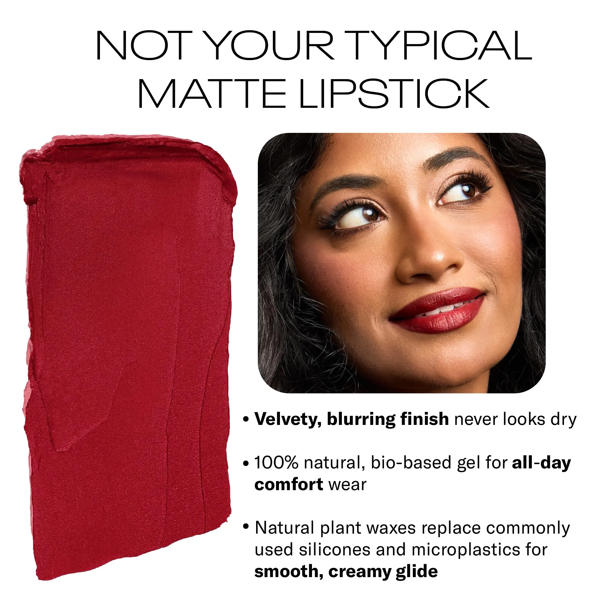 MOB Beauty Soft Matte Lipstick Redemption – Muted Merlot Red | Weightless, One-Swipe Color Infused with Skincare | Vegan, Silicone-Free, Cruelty-Free Formula in a Biodegradable Capsule - Image 7