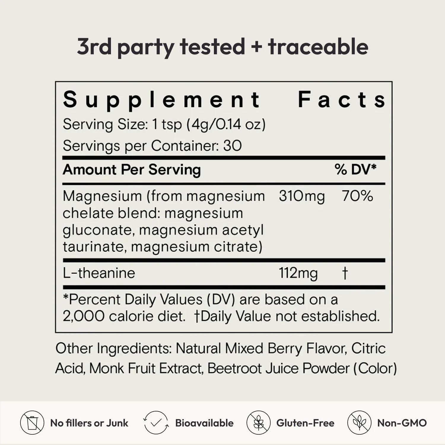 Moon Juice Magnesi-Om Magnesium Powder Supplement - Chelated Magnesium Complex + L-Theanine Blend for Rest, Relaxation & Regularity - Vegan, Non-GMO & No Sugar, Berry, 4.2 oz, 30 Servings - Image 4