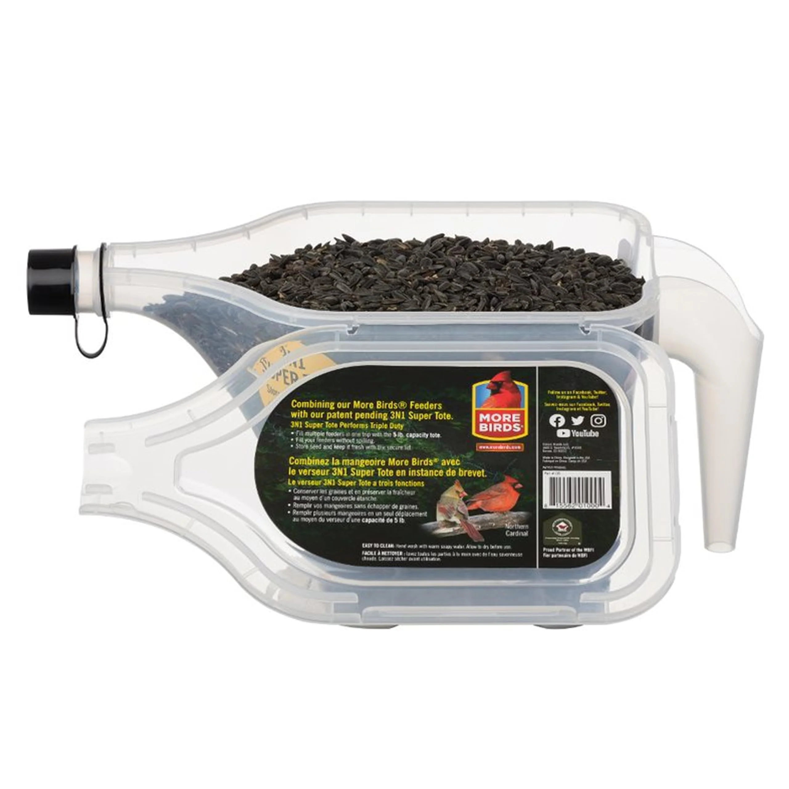 More Birds 3N1 Bird Seed Super Tote and Storage, 5 lb Seed Capacity - Image 2