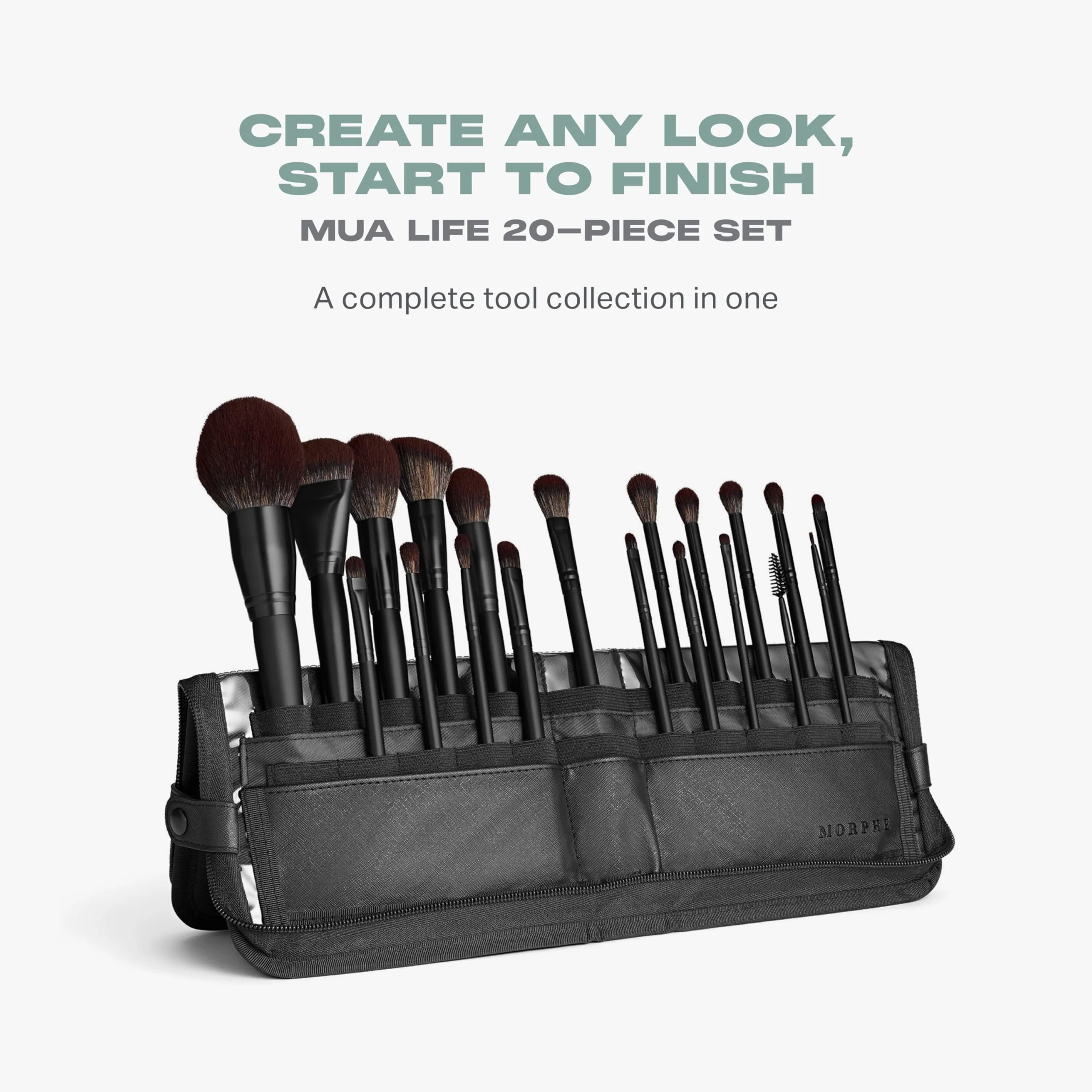 Morphe MUA Life Makeup Brushes - 20 Piece Makeup Brush Set of Eye and Face Brushes - Made with Synthetic Bristles and Includes Carrying Case (20 Count) - Image 8