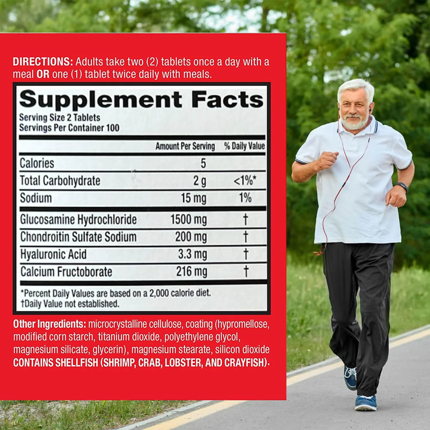 Move Free Advanced Glucosamine Chondroitin + Calcium Fructoborate Joint Support Supplement, Supports Mobility Comfort Strength Flexibility & Lubrication - 200 Tablets (100 Servings)* - Image 6