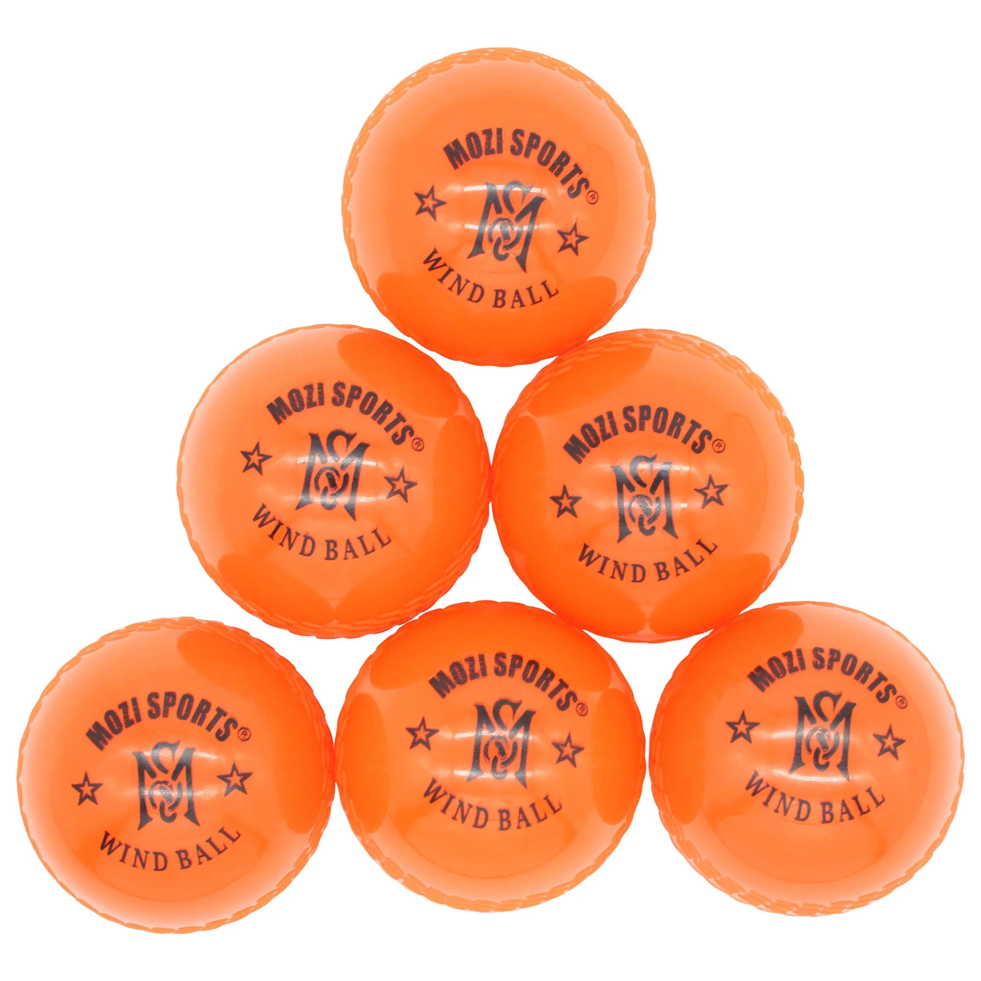 Mozi Sports Wind Cricket Balls - Indoor & Outdoor Soft Training Cricket Ball for Coaching Practice (Orange)