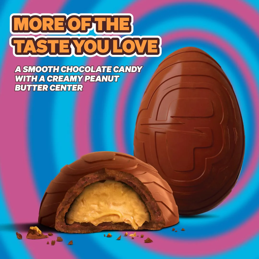 MrBeast Feastables Creamy Peanut Butter Eggs, Easter Limited Edition, 5 Count, Milk Chocolate with Peanut Butter Filling, 1.24oz Each - Image 3