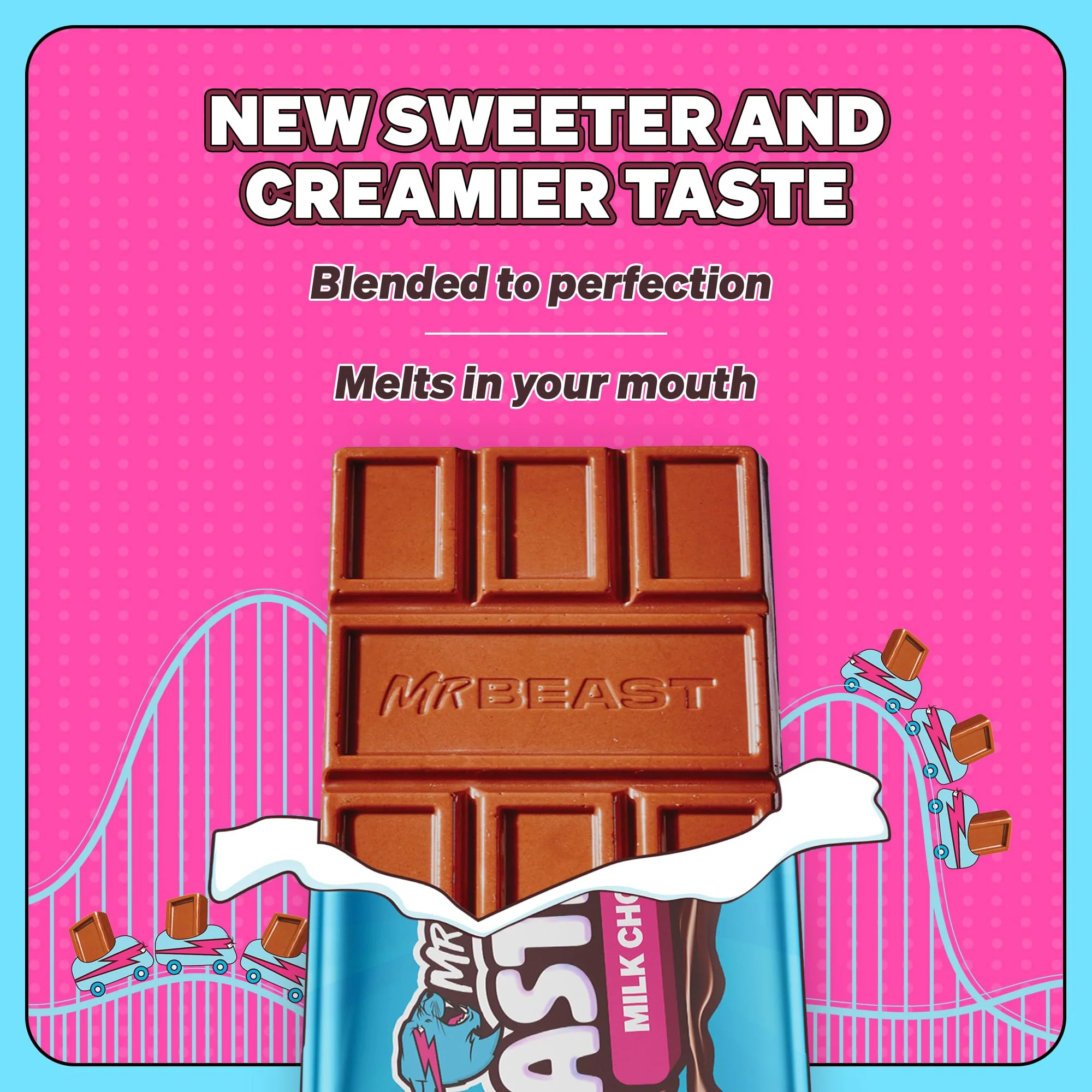 MrBeast Feastables Milk Chocolate Bar, Full Size, 24 Count, Smooth & Creamy Milk Chocolate Candy, Fairtrade Cocoa, 1.24oz Each - Image 5
