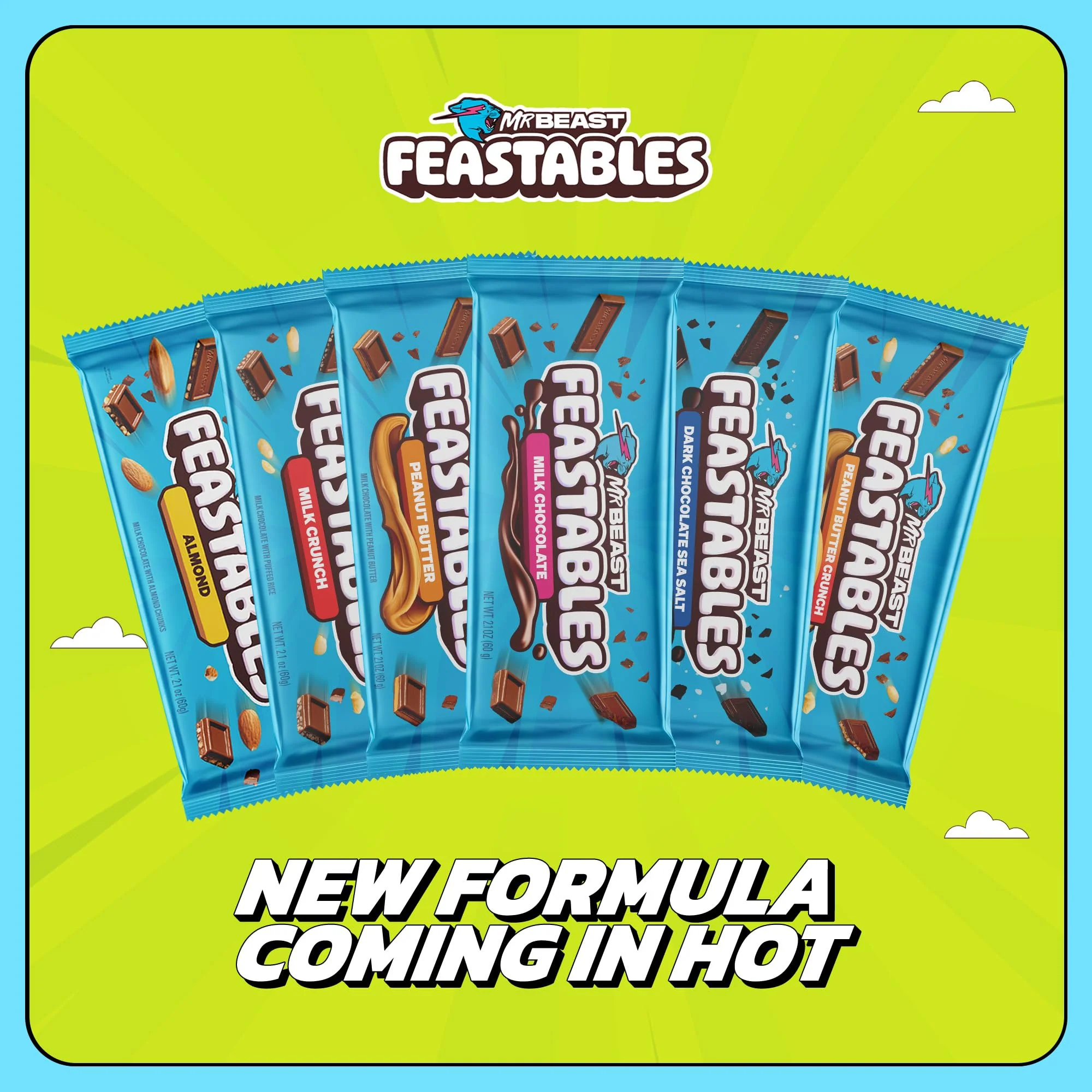 MrBeast Feastables Original Dark Chocolate Bar, King Size, 10 Count, Rich Dark Chocolate Candy, Fairtrade Cocoa, 2.1oz Each - Image 3