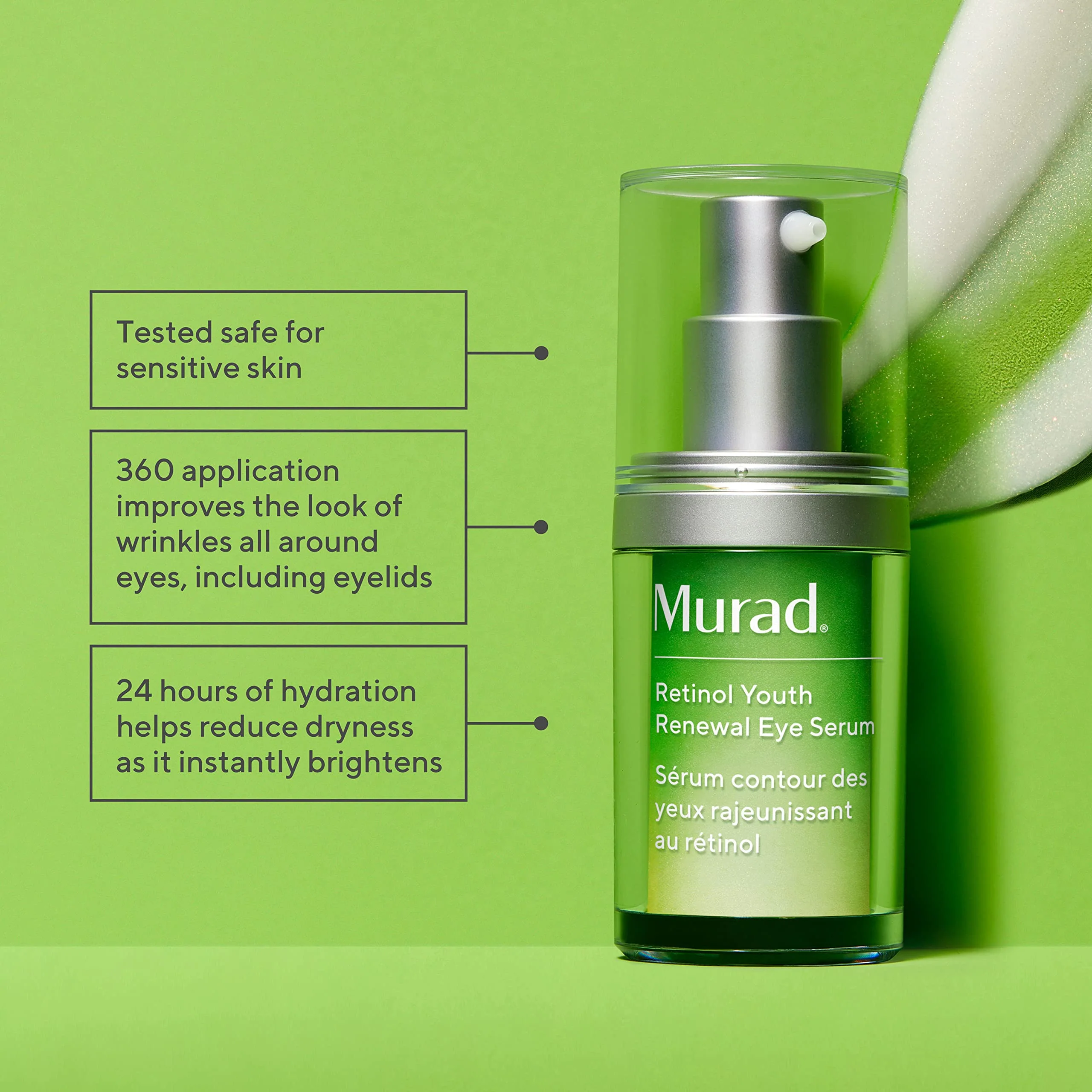 Murad Retinol Youth Renewal Eye Serum - Retinol Eye Serum Visibly Improves Undereye Puffiness Dark Circles and Reduces the Appearance of Fine Lines, Gentle Enough for Nightly Use - 0.5 oz - Image 8