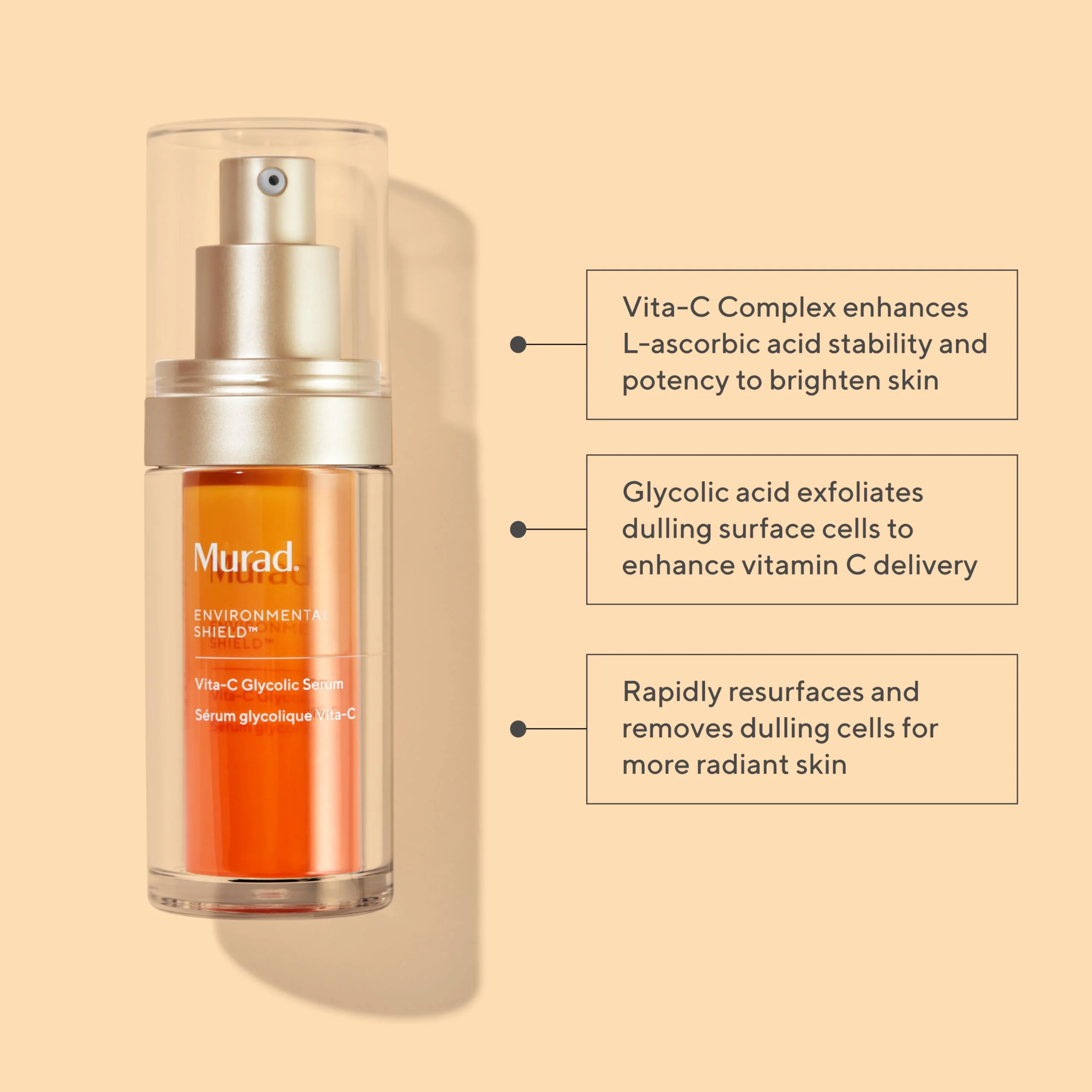 Murad Vita-C Glycolic Serum - Advanced Brightening Vitamin C and Glycolic Acid Face Serum for Improved Skin Tone and Texture - Gold-Stabilized Vitamin C for Enhanced Efficacy and Potency - 1 Fl Oz - Image 11