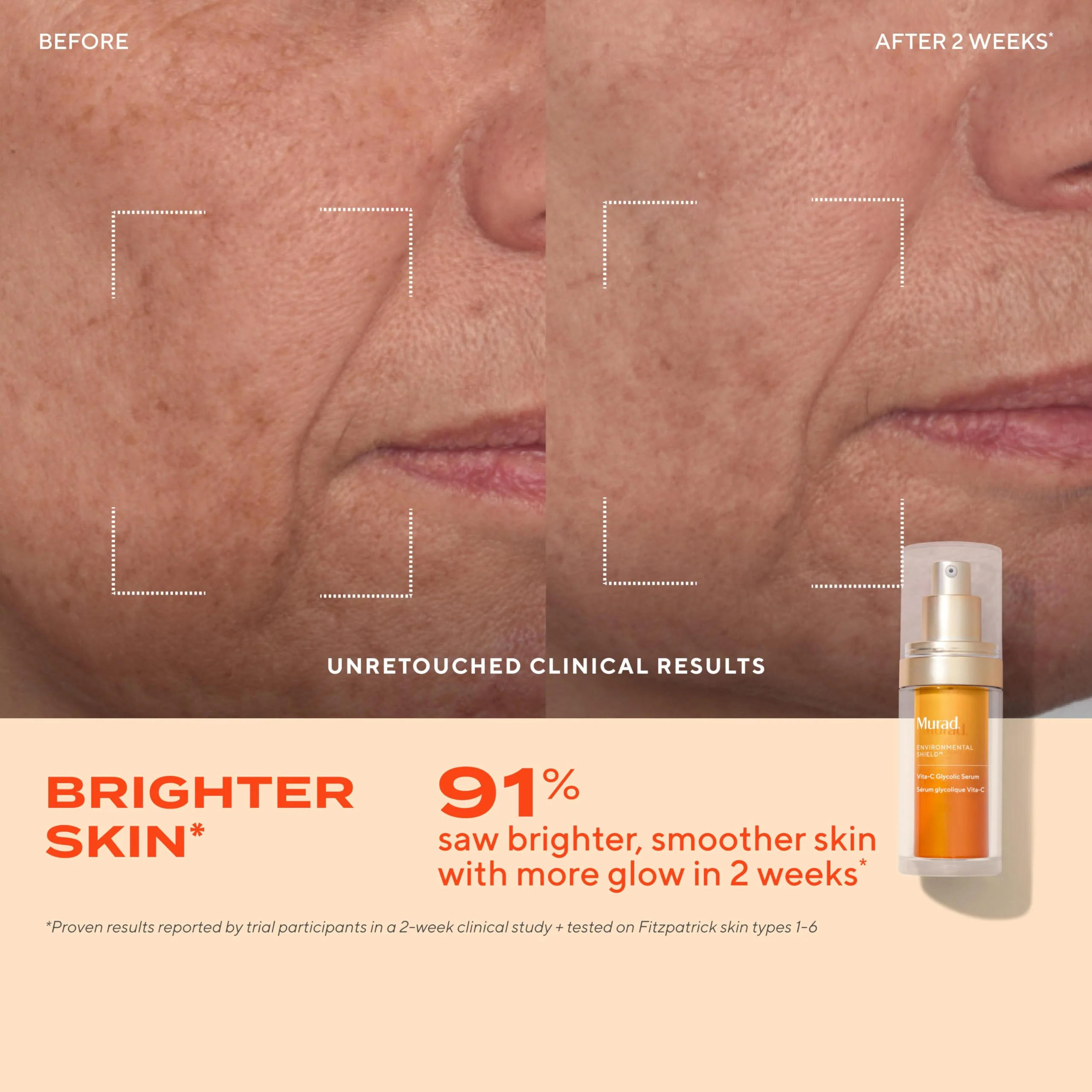 Murad Vita-C Glycolic Serum - Advanced Brightening Vitamin C and Glycolic Acid Face Serum for Improved Skin Tone and Texture - Gold-Stabilized Vitamin C for Enhanced Efficacy and Potency - 1 Fl Oz - Image 9