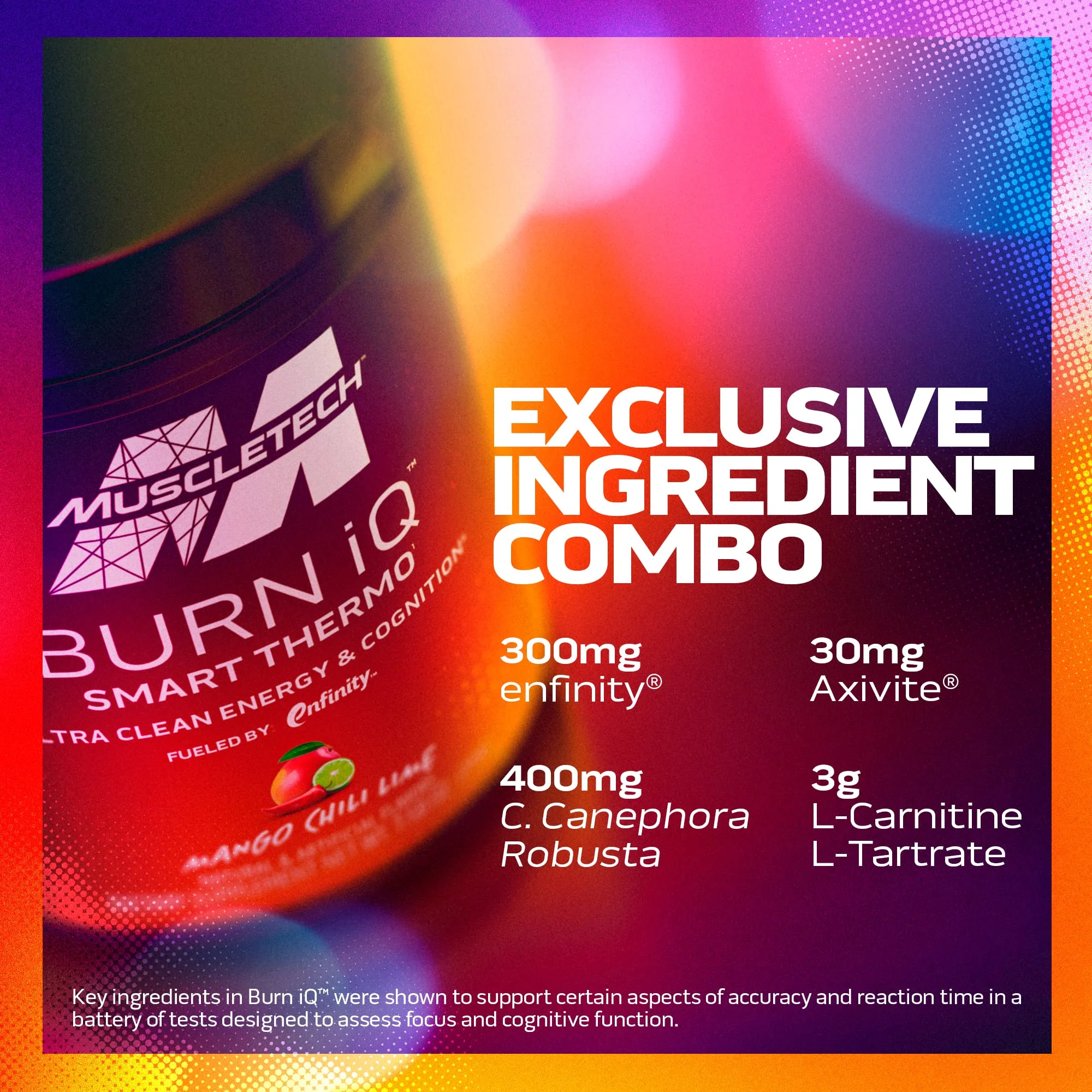 MuscleTech Burn iQ Smart Thermo Supplement Fueled with Paraxanthine Enhanced Energy & Cognition for Men and Women Mango Chili Lime (50 Servings) - Image 6