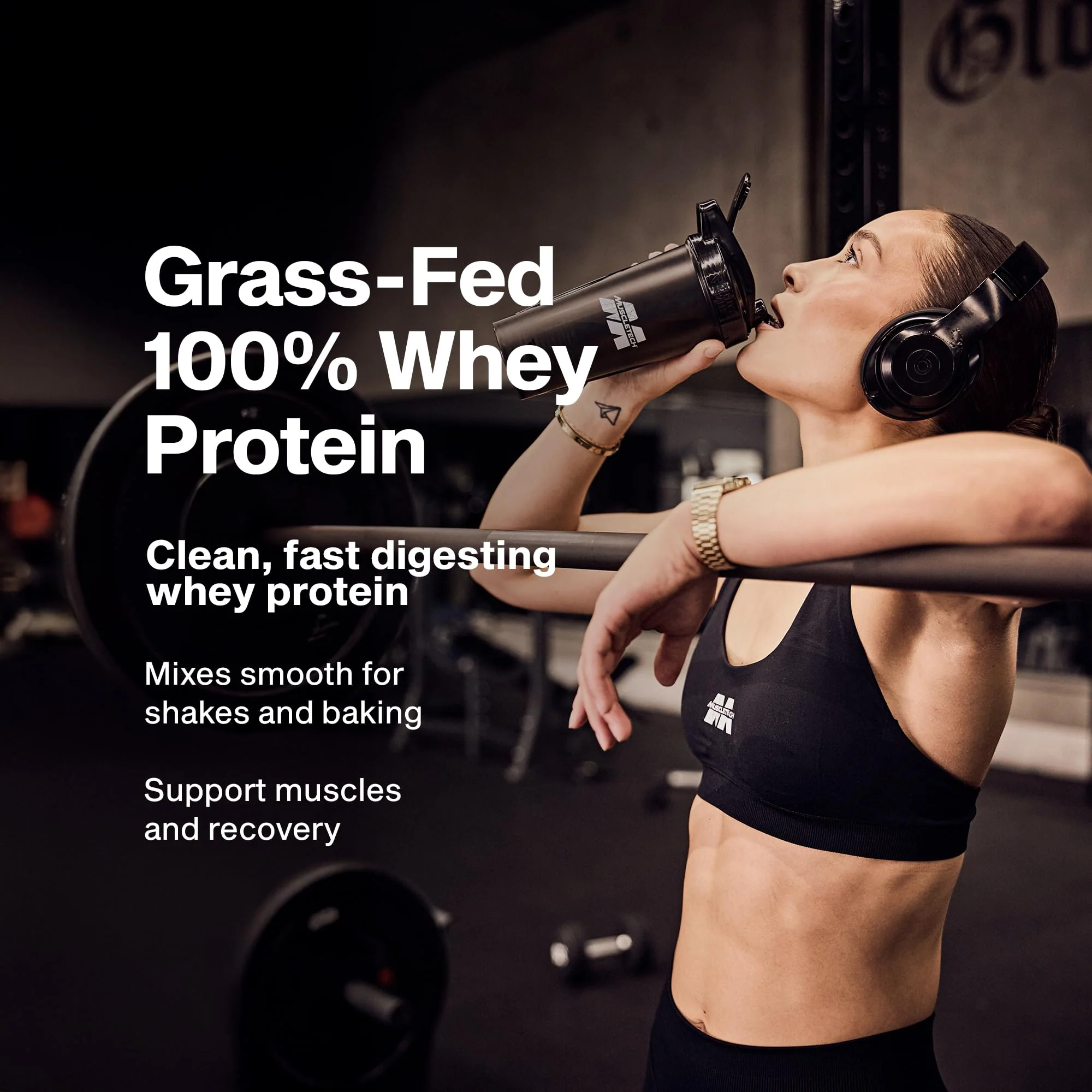 Muscletech Grass-Fed Whey Protein Powder (Triple Chocolate, 1.8LB) - Whey Protein Smoothie & Milk Shake Mix Supports Muscle Gain & Recovery - 20g of Whey Protein for Women & Men - Non-GMO, Gluten-Free - Image 6