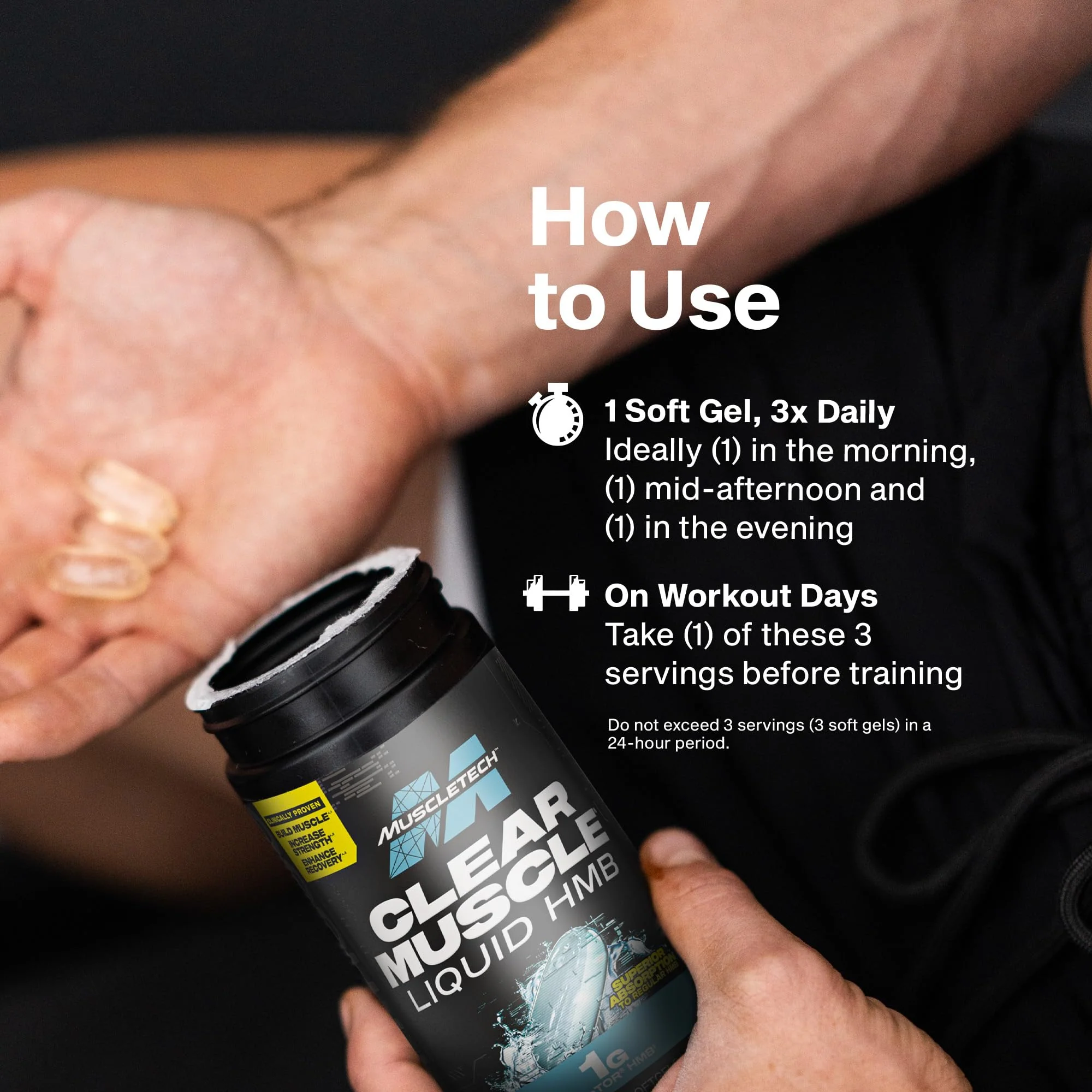 Muscletech HMB Supplements 1000mg, Clear Muscle (42 Liquid Softgels) - Highest Grade HMB for Lean Muscle & Recovery-HMB Free Acid Muscle Supplement-Help Decrease Muscle Breakdown - Packaging May Vary - Image 11