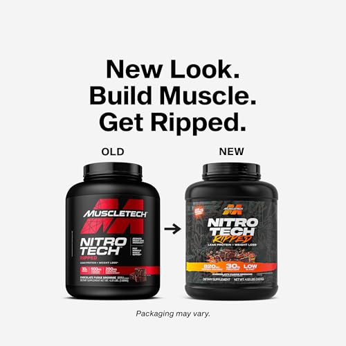 Muscletech Whey Protein Powder (Chocolate Fudge Brownie, 4LB) - Nitro-Tech Ripped Whey Protein Isolate & Peptides Smoothie Mix for Lean Muscle - 30g of Whey Protein for Women & Men, Packaging May Vary - Image 8