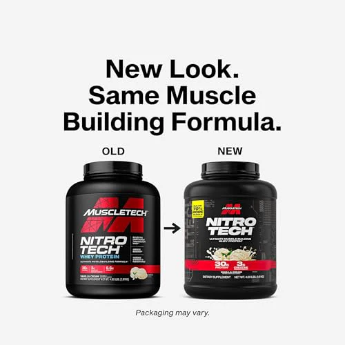 Muscletech Whey Protein Powder (Vanilla Cream, 4 Pound) - Nitro-Tech Ultimate Muscle Building Formula with Whey Protein Isolate - 30g of Protein, 3g of Creatine & 6.8g of BCAA - Packaging May Vary - Image 8