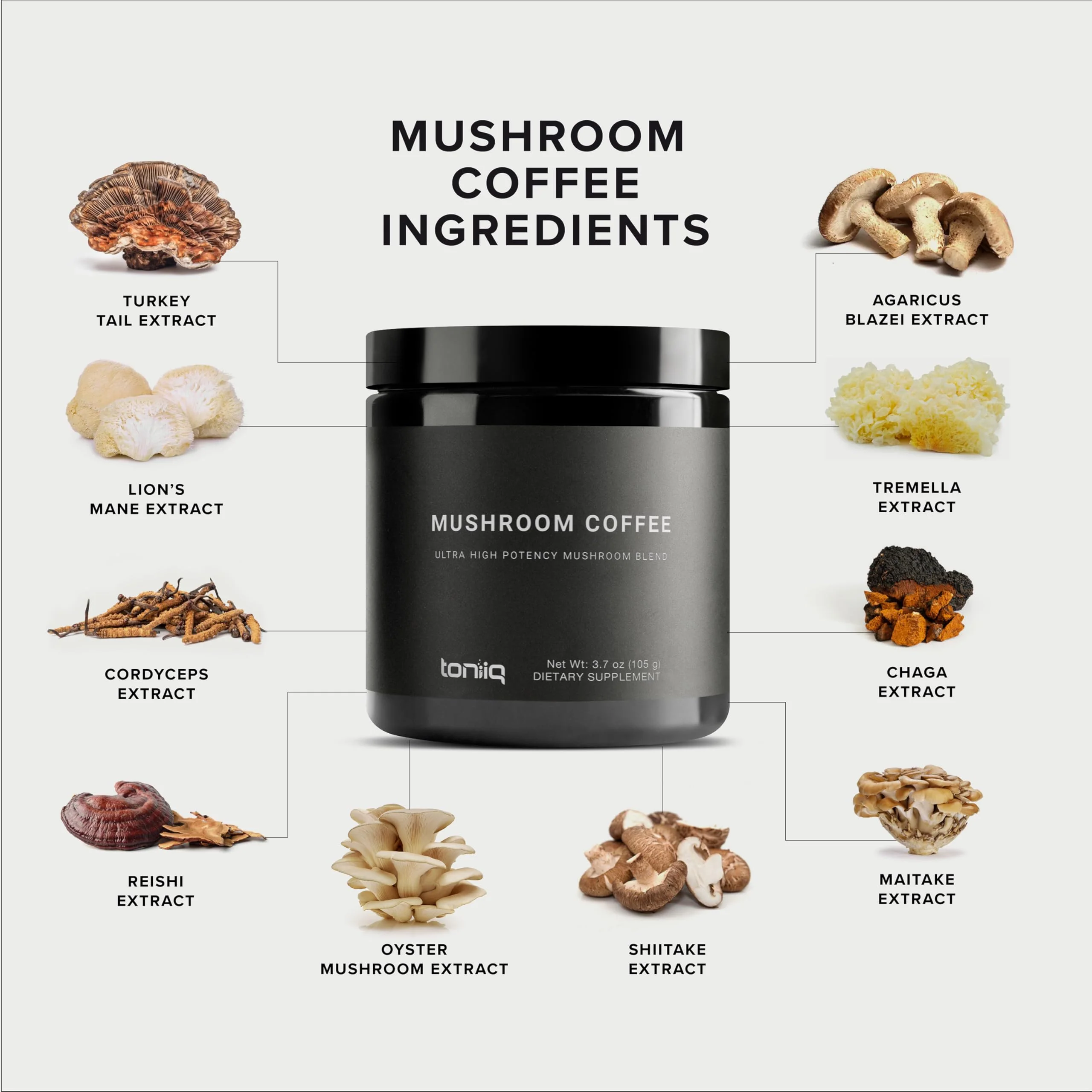 Mushroom Coffee - Ultra High Potency 10:1 Concentrated Extract - Colombian Sourced Beans with 10 Mushroom Blend, Lion's Mane & Cordyceps - Rich & Functional Coffee Alternative - Third-Party Lab Tested - Image 7