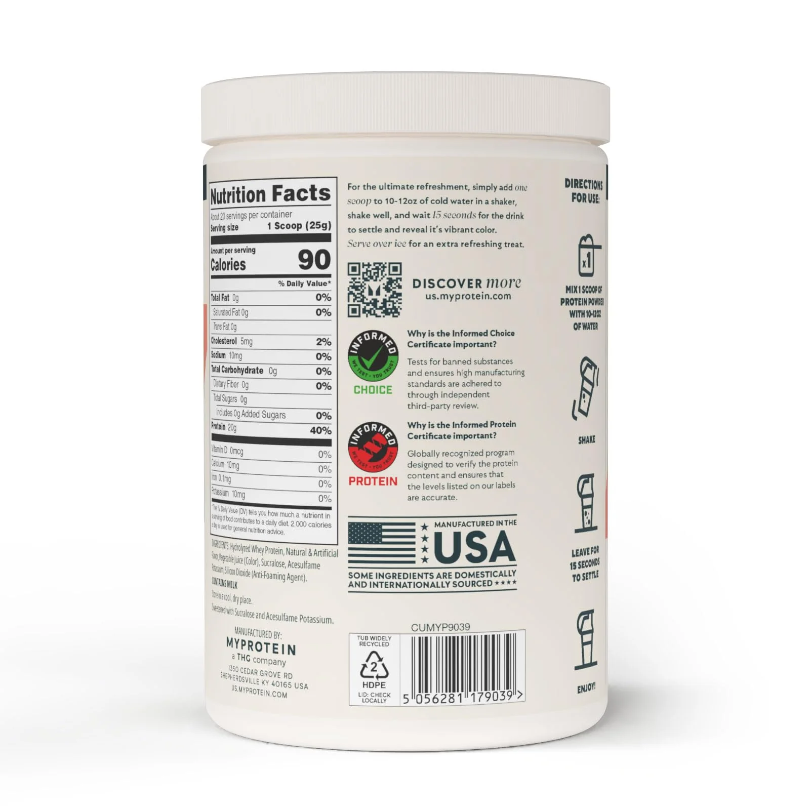 Myprotein Clear Whey Isolate Protein Powder, 20 Servings (1.1lbs) Tropical Dragonfruit, 20g Protein per Serving, Naturally Flavored Drink Mix, Daily Protein Intake for Superior Performance - Image 4