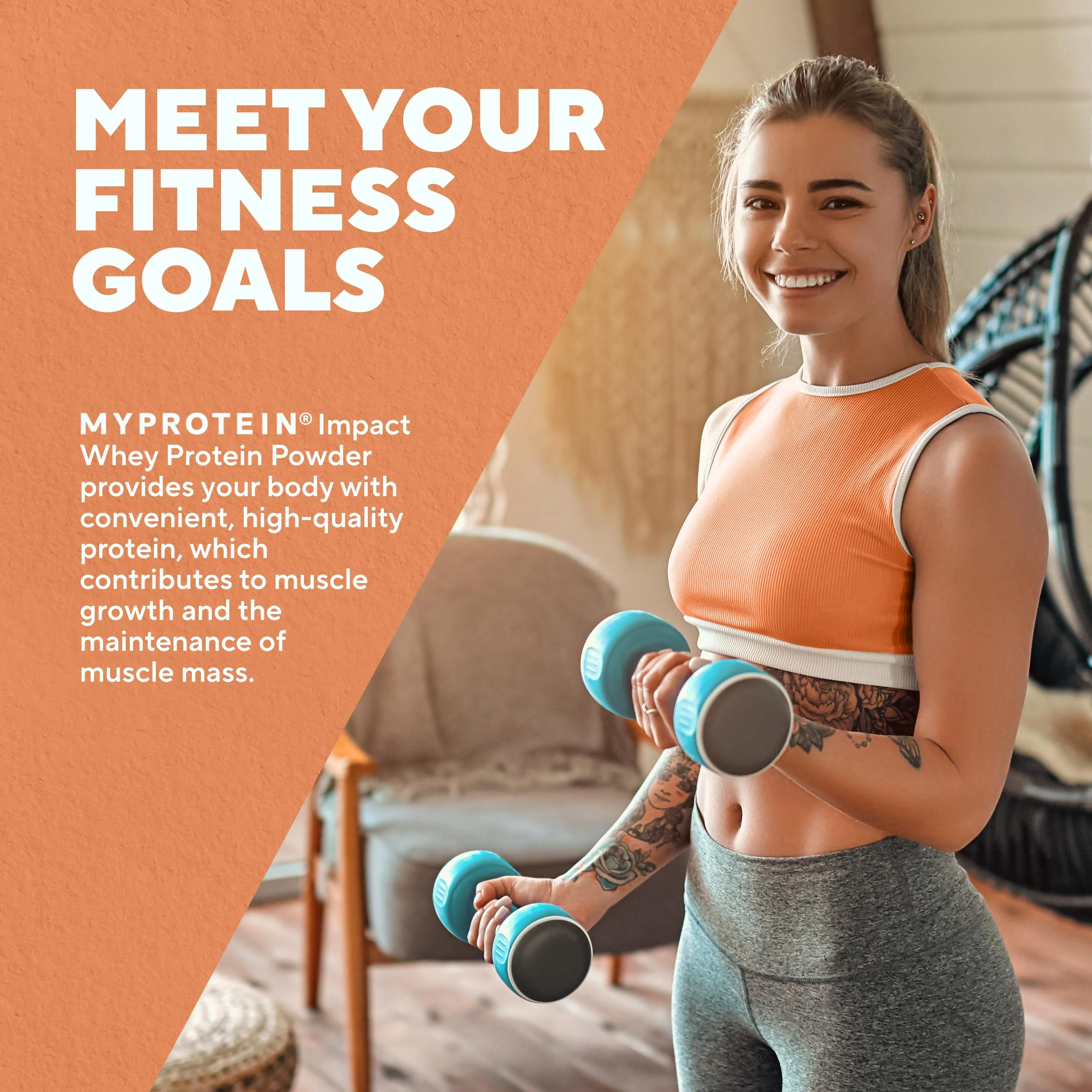 Myprotein Impact Whey Protein Powder, 2.2 Lbs (33 Servings) Unflavored, 22g Protein & 5g BCAA Per Serving, Protein Shake for Superior Performance, Muscle Strength & Recovery, Gluten Free - Image 4