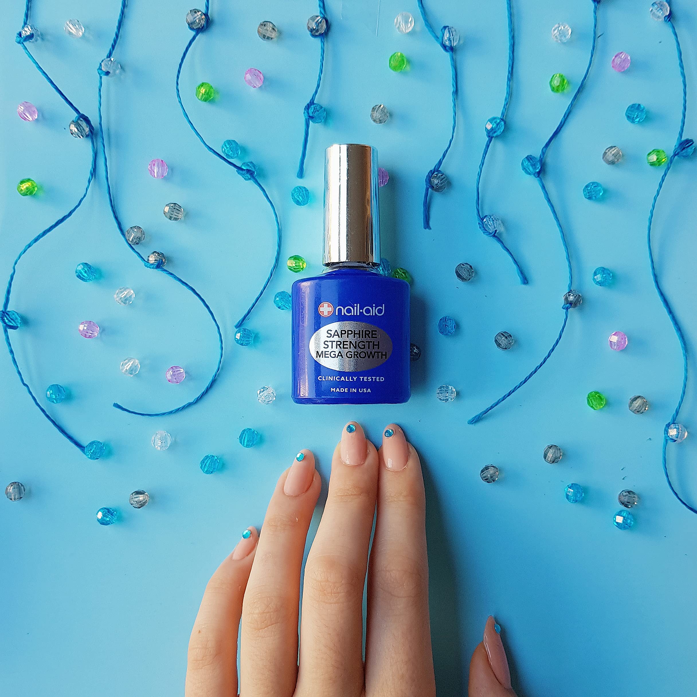 Nail-Aid Sapphire Strengthener & Mega Growth Treatment - Clear, 0.55 Fl Oz - Image 3