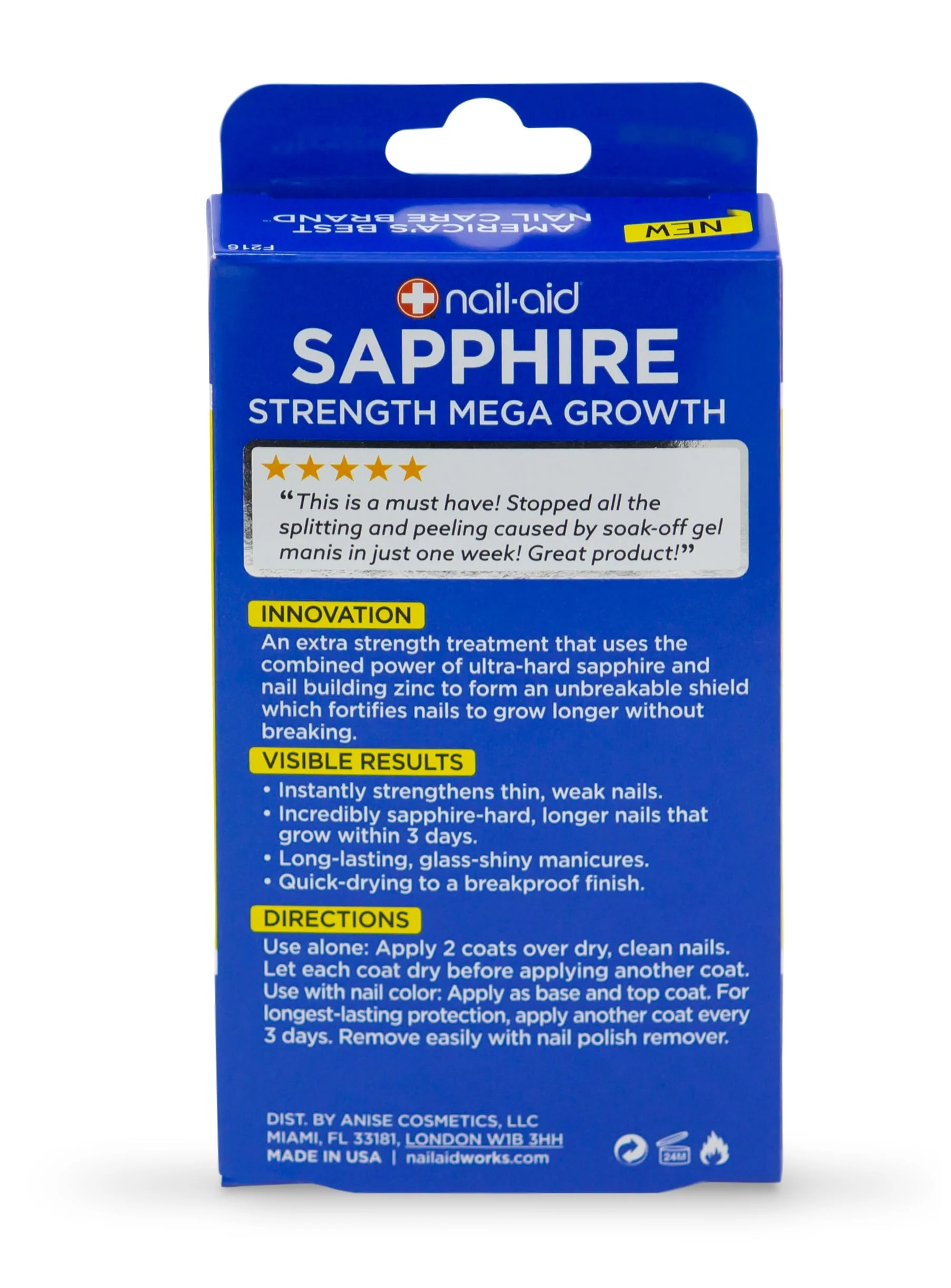 Nail-Aid Sapphire Strengthener & Mega Growth Treatment - Clear, 0.55 Fl Oz - Image 4