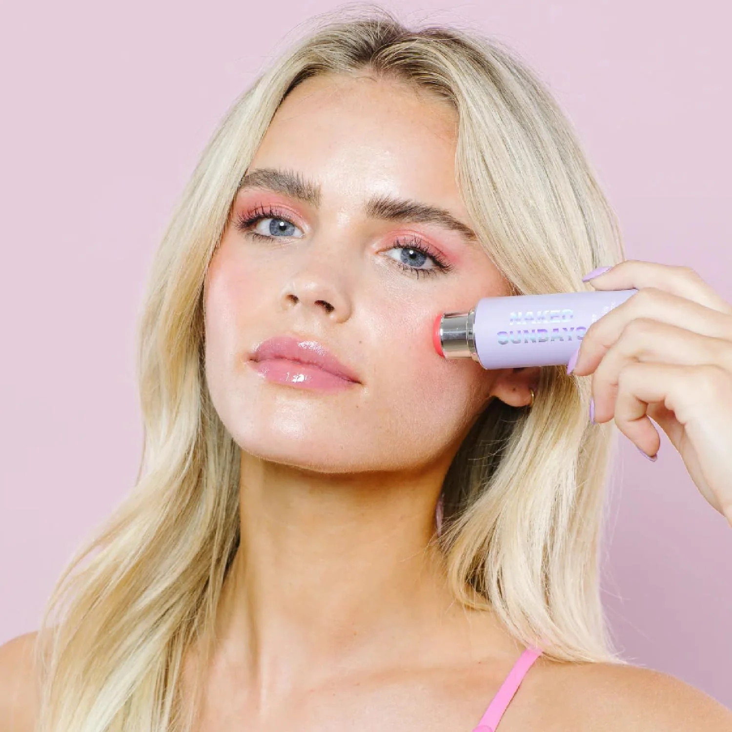 Naked Sundays SPF 50 Glow Balm Peptide-Infused Multi-Tasking Blush Stick for Cheeks, Lips & Eyes – Broad Spectrum Sunscreen with Zinc Oxide – 8g (Pink Pop) - Image 4