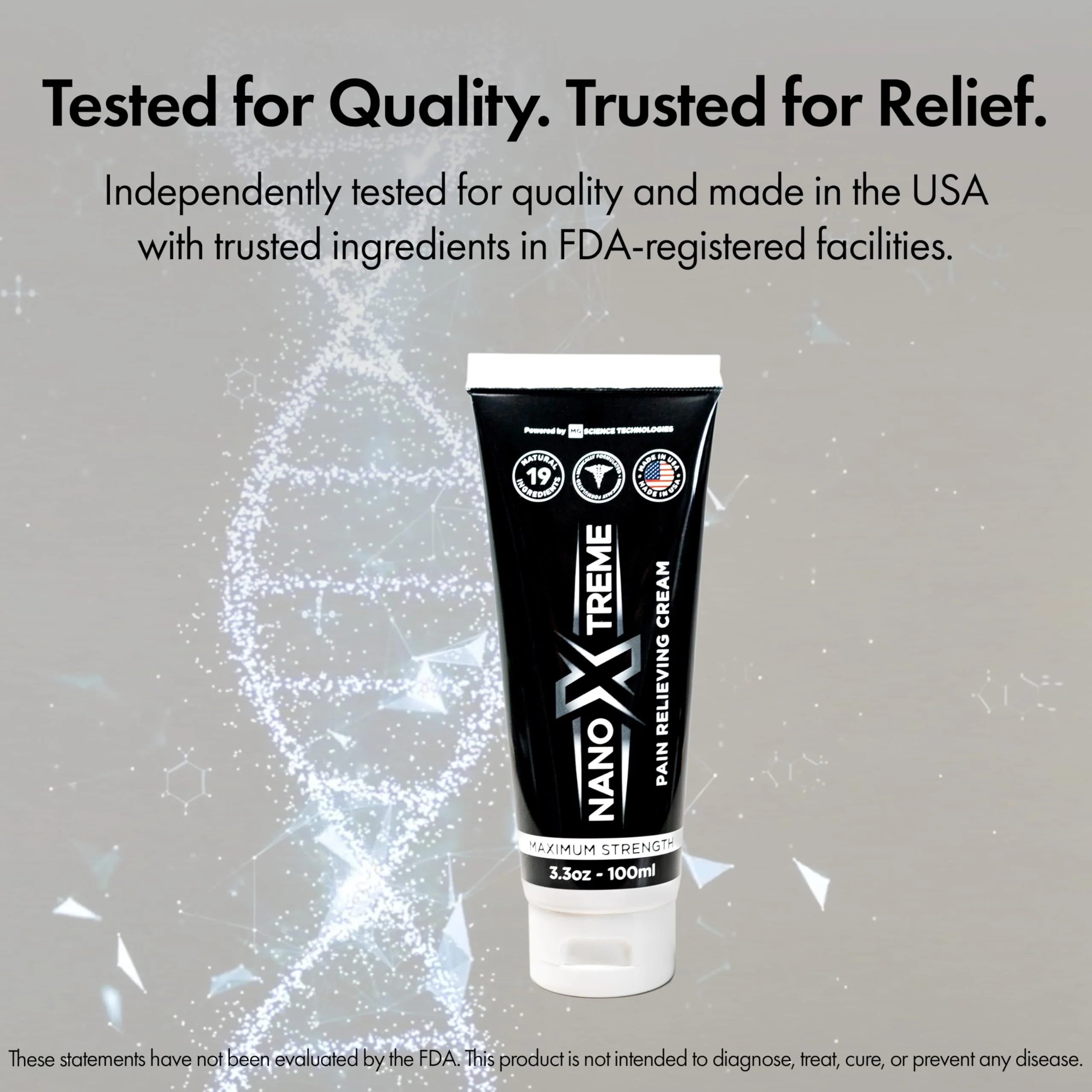 NANOXTREME Pain Relief Cream – Fast-Acting Topical for Muscle, Joint & Nerve Deep-Absorbing, Long-Lasting Formula with Natural Ingredients – Cooling Sensation – 3.3oz Tube – Made in USA - Image 2