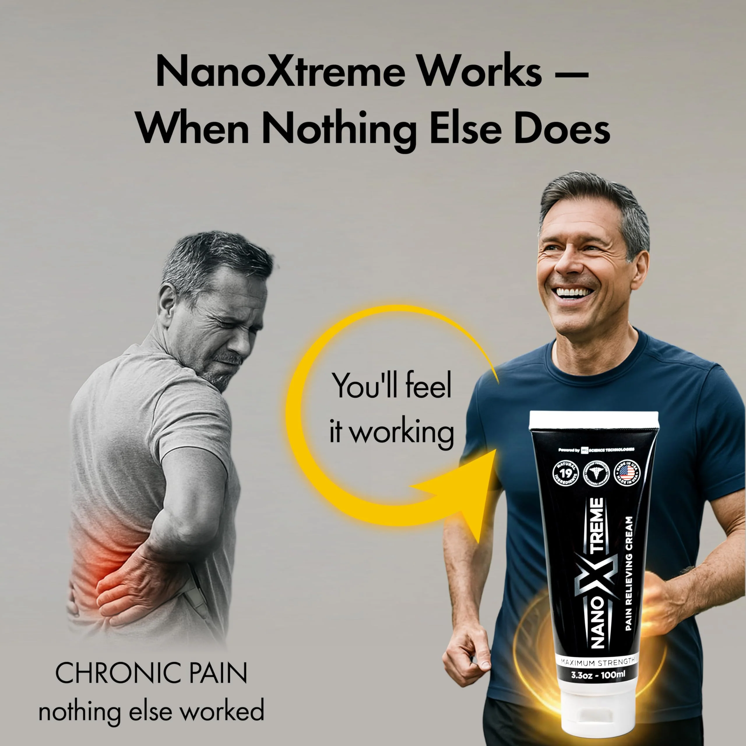NANOXTREME Pain Relief Cream – Fast-Acting Topical for Muscle, Joint & Nerve Deep-Absorbing, Long-Lasting Formula with Natural Ingredients – Cooling Sensation – 3.3oz Tube – Made in USA - Image 8