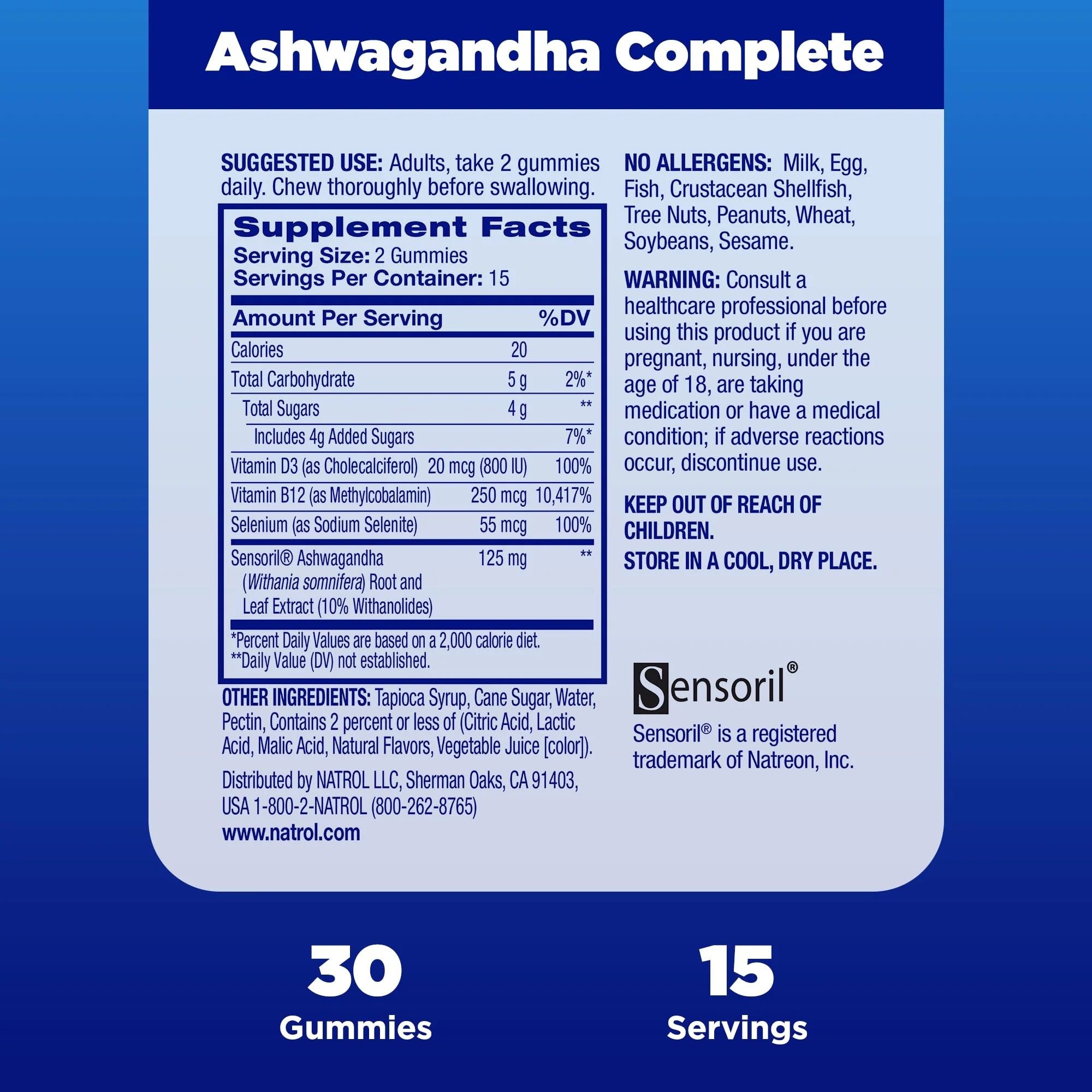 Natrol Ashwagandha Complete Gummy, 3-in-1 Daily Stress Support, Supports Better Mood, Reduces Occasional Stress and Fatigue, 30 Gummies, Up to a 15 Day Supply - Image 6