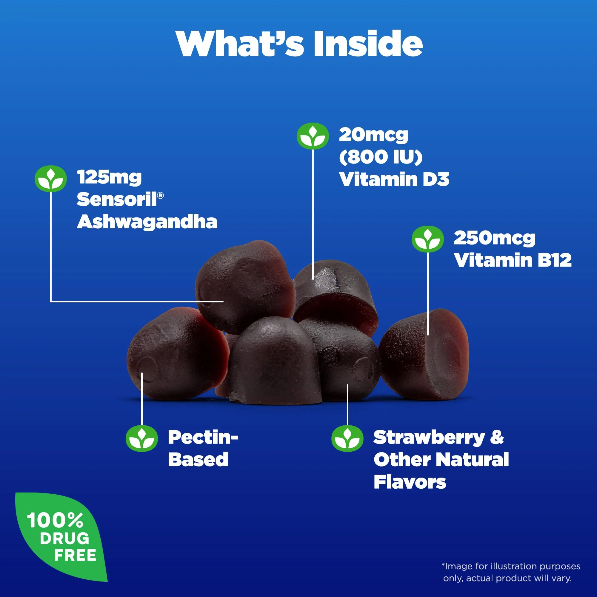 Natrol Ashwagandha Complete Gummy, 3-in-1 Daily Stress Support, Supports Better Mood, Reduces Occasional Stress and Fatigue, 30 Gummies, Up to a 15 Day Supply - Image 8