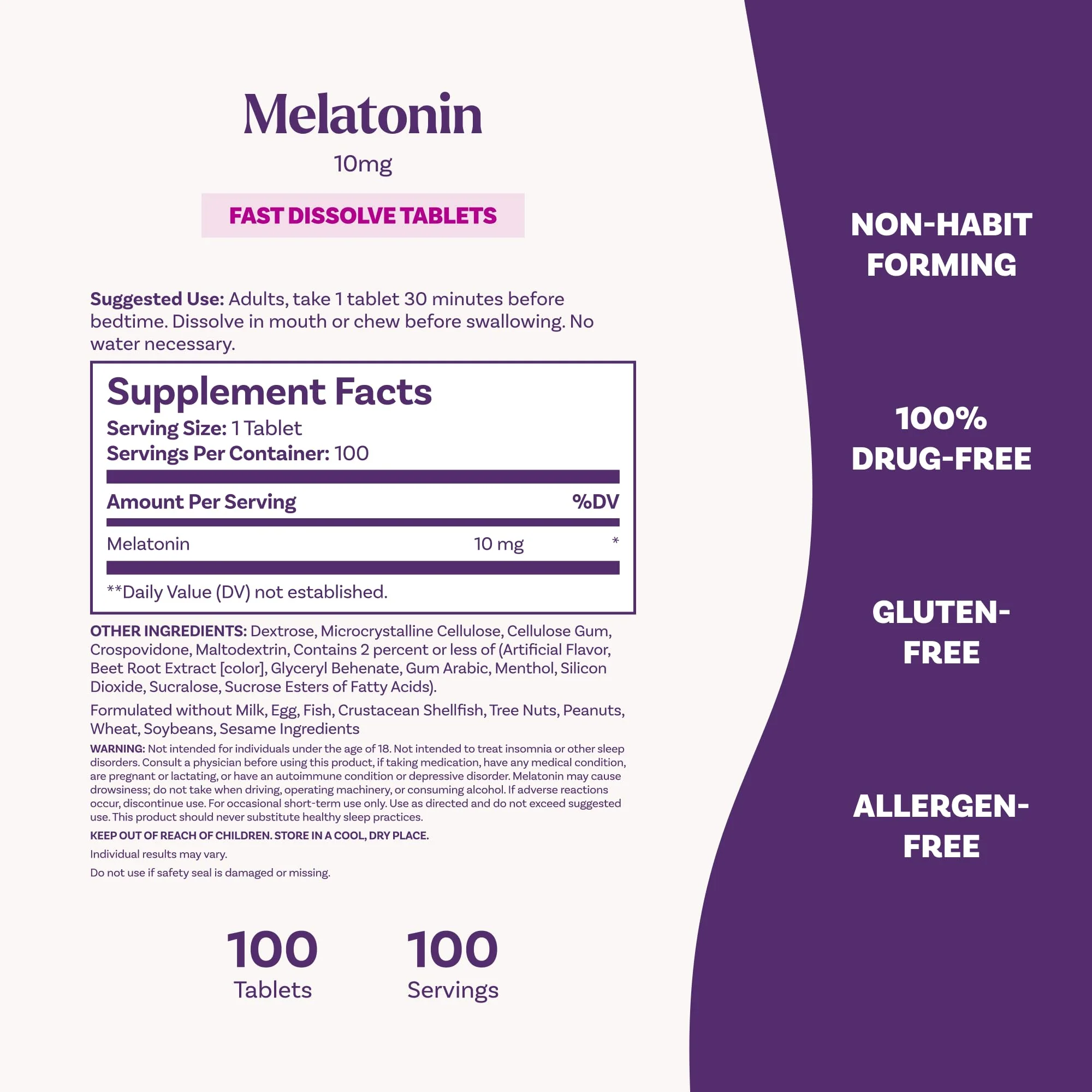 Natrol Melatonin 10mg Fast Dissolve Tablets - Strawberry Flavor, 100 Count, Sleep Support, Fast Dissolve Melatonin for Adults, 100-Day Supply - Image 4